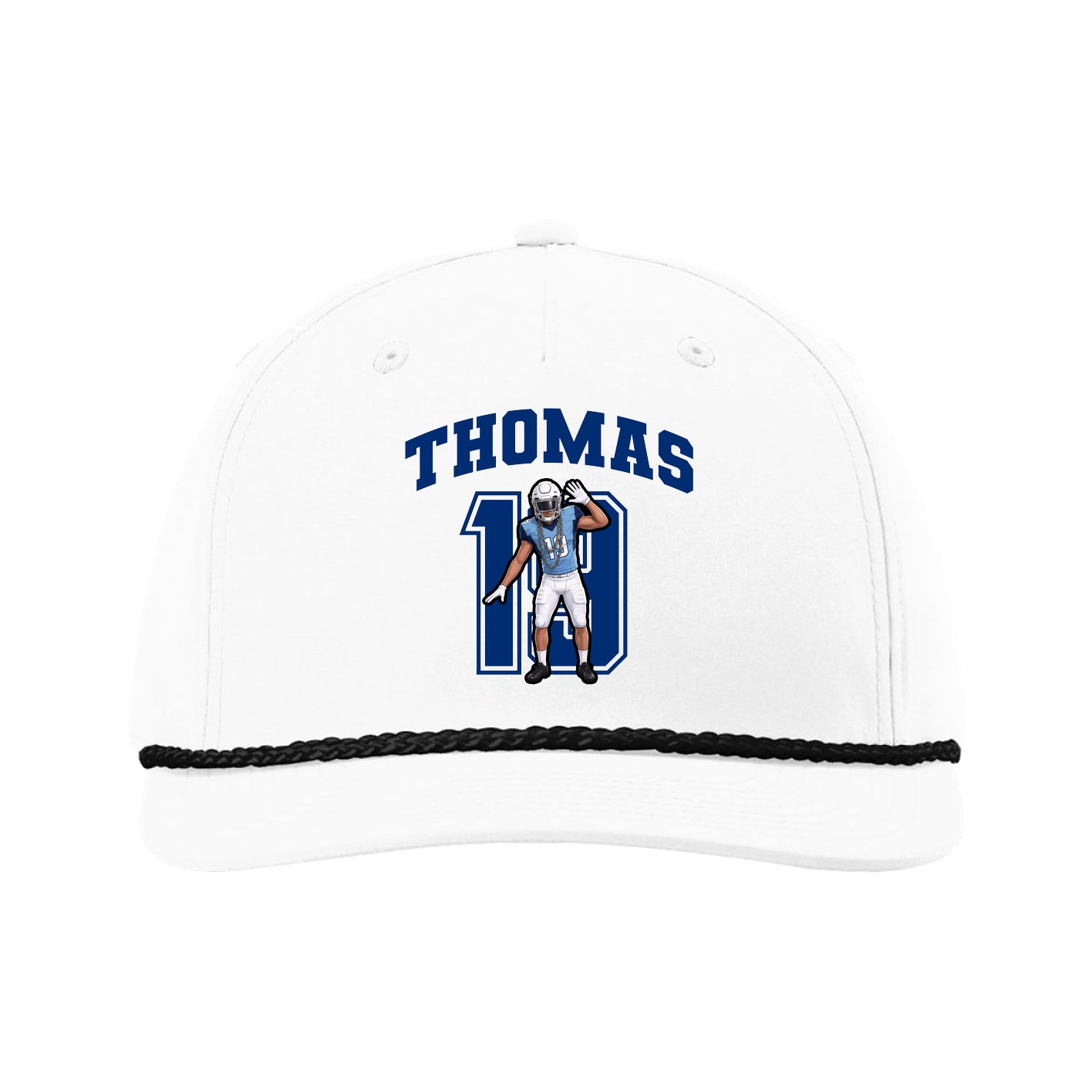 Five-Panel Classic Rope Cap — Number in White