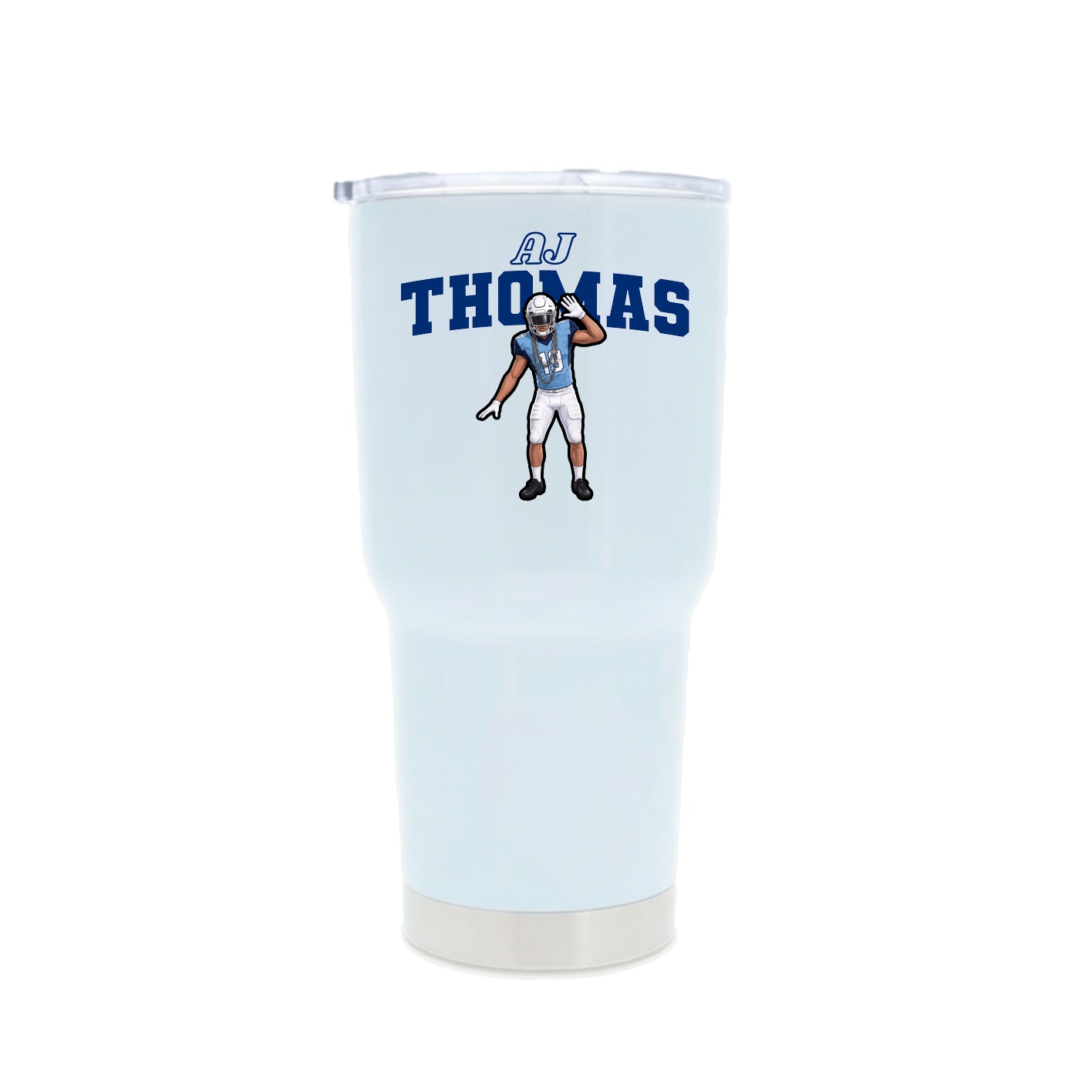 30oz Stainless Steel Tumbler — Name Arch in White