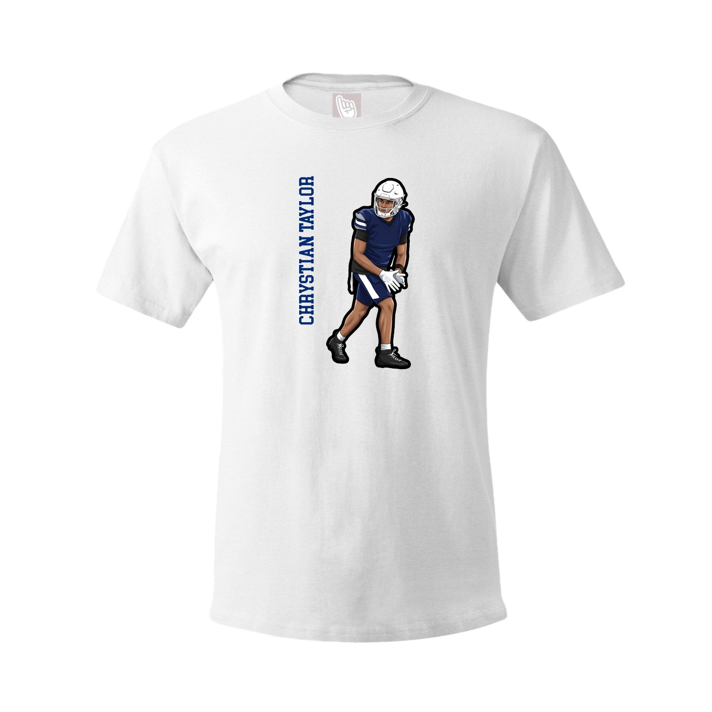 Tee — Name Vertical in White