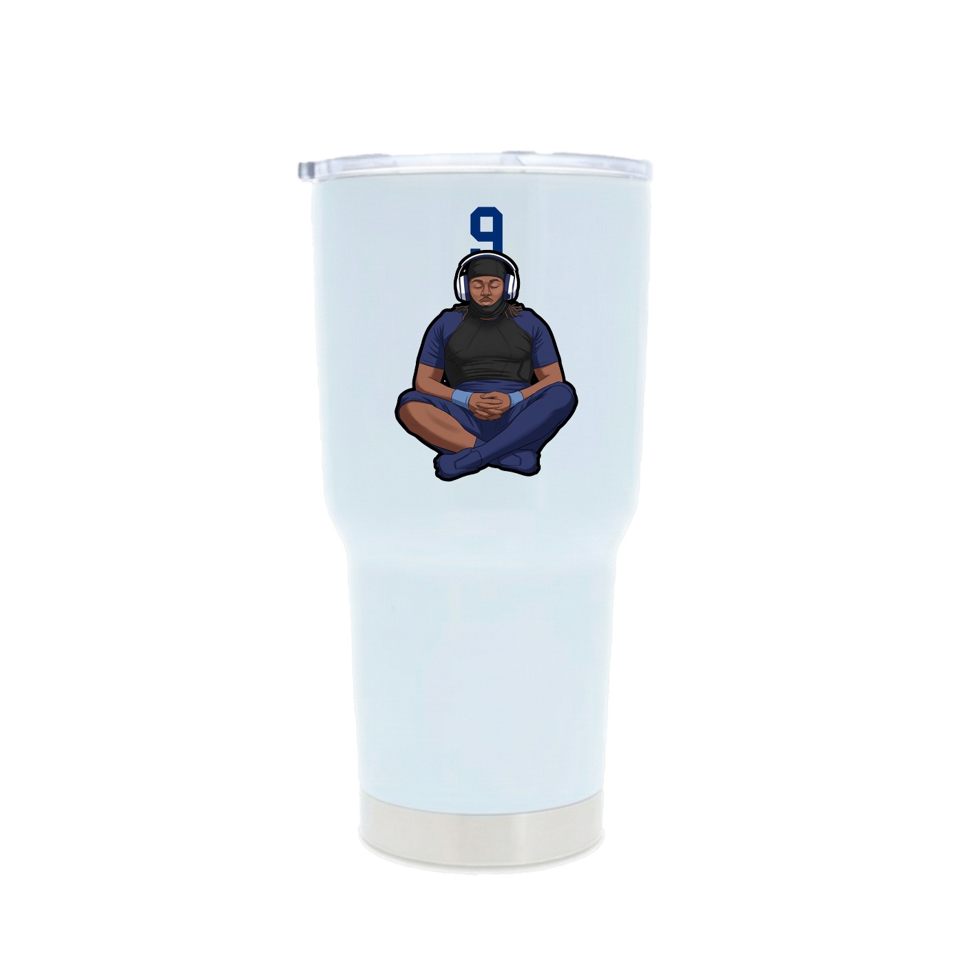 30oz Stainless Steel Tumbler — Number Top in White