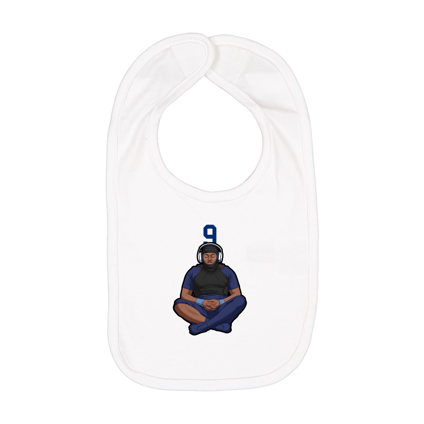 Infant Bib — Number Top in White
