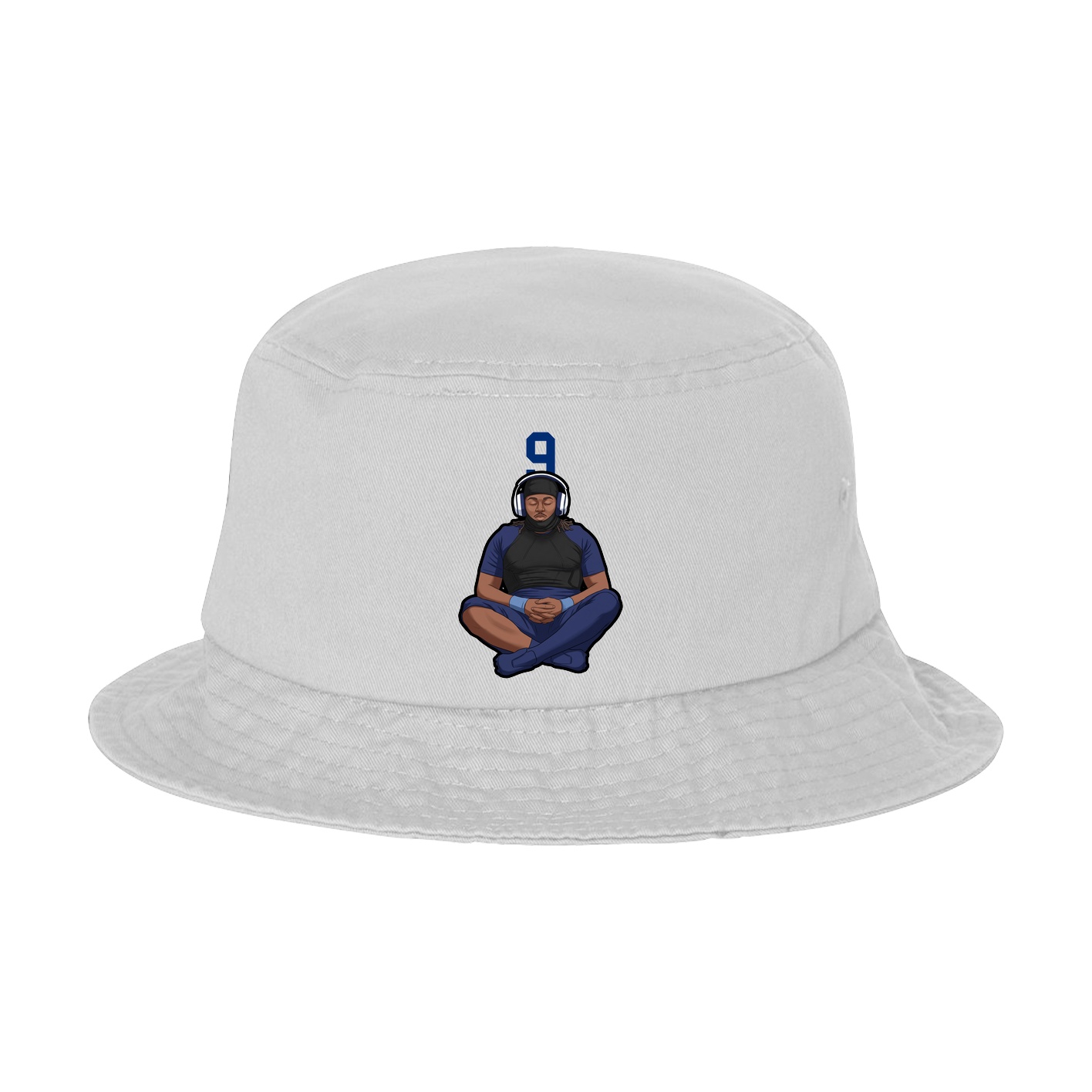Bucket Cap — Number Top in White