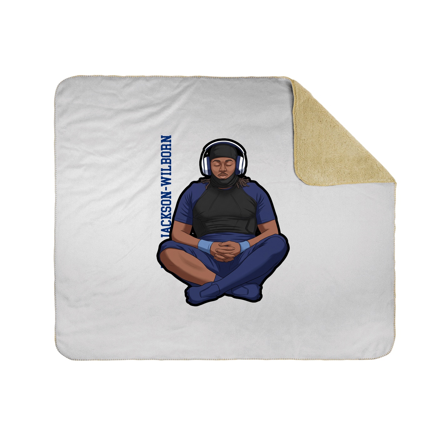 Throw Blanket — Name Vertical in White