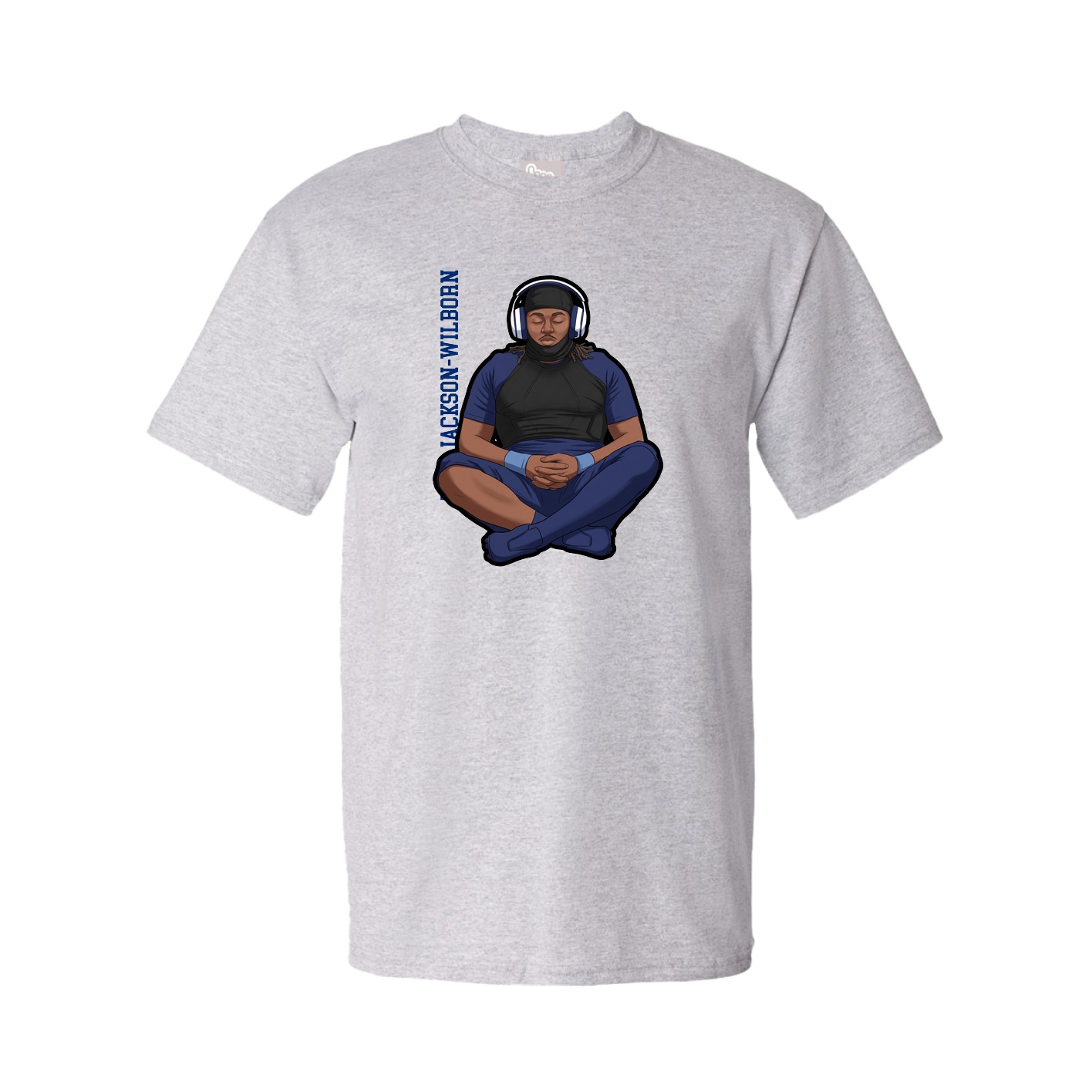 Tee — Name Vertical in Grey