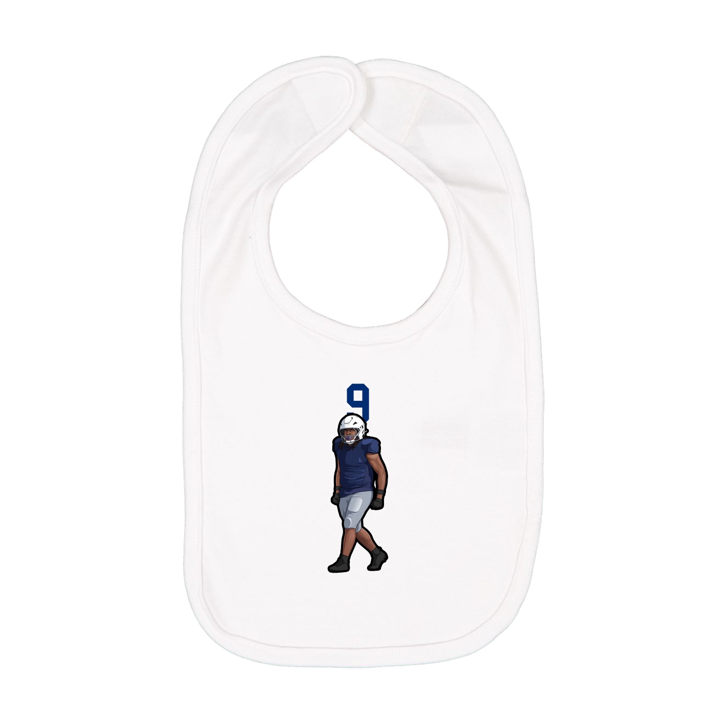Infant Bib — Number Top in White