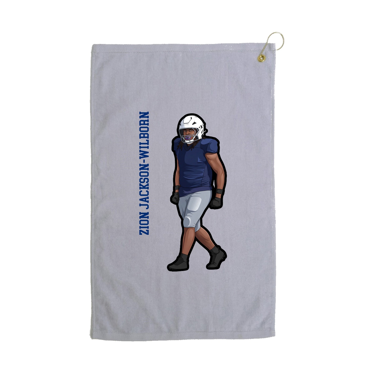 Golf Towel — Name Vertical in Grey