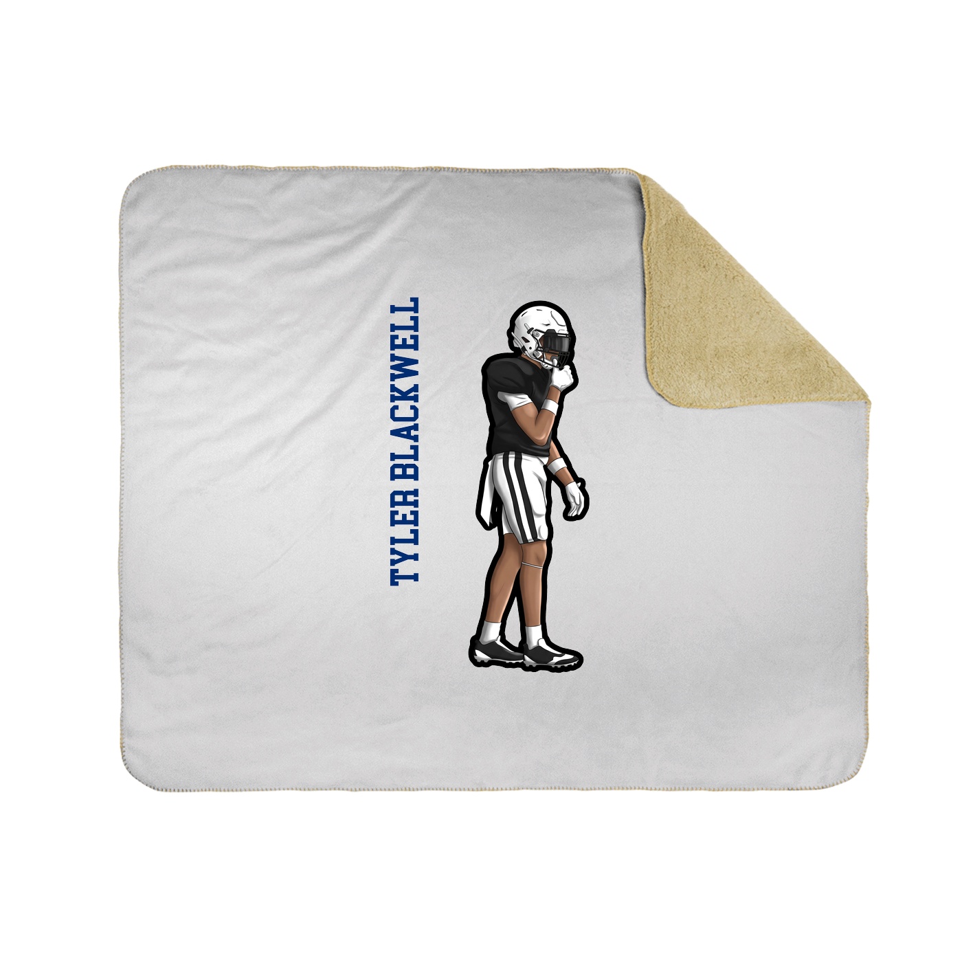 Throw Blanket — Name Vertical in White