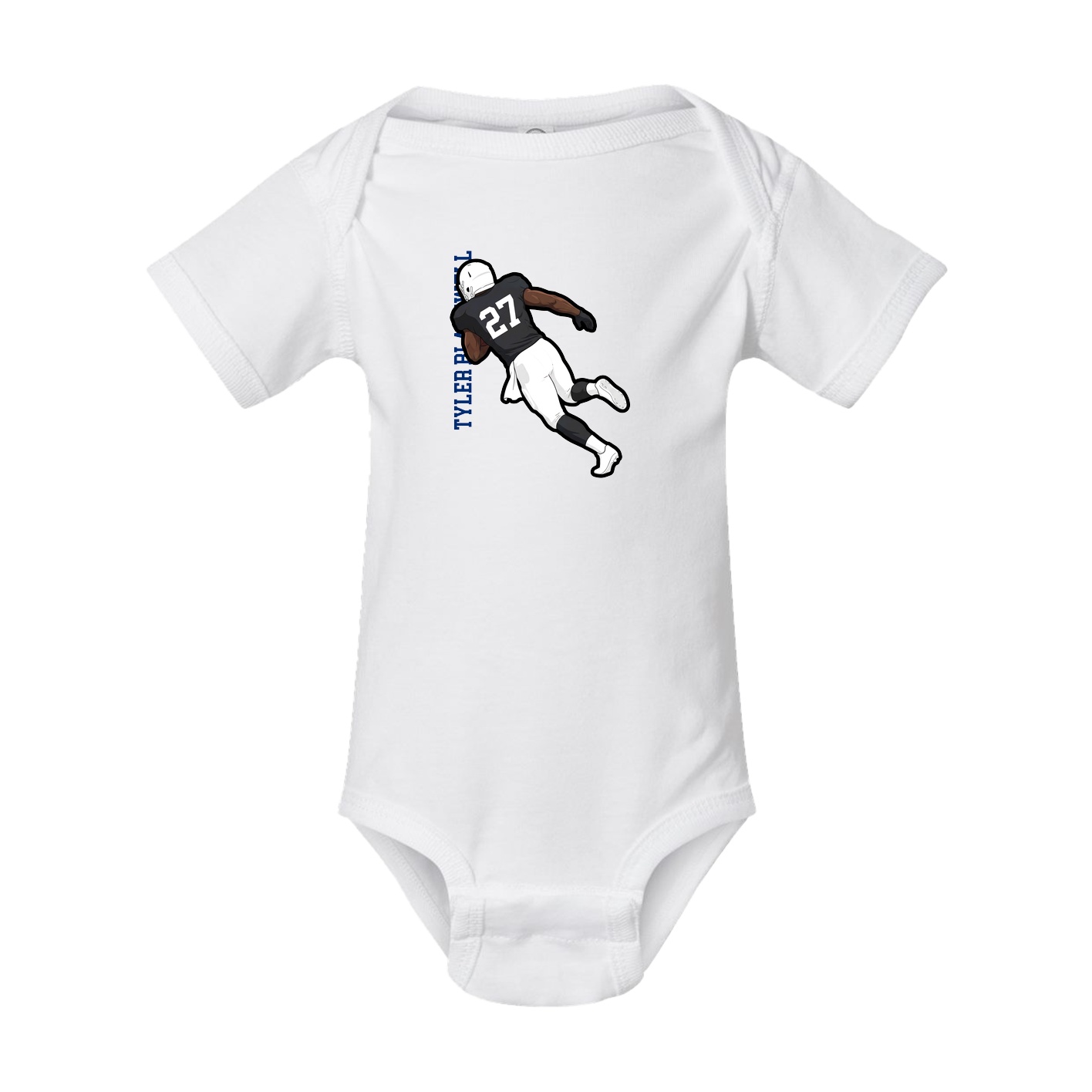 Baby Onesie — Name Vertical in White