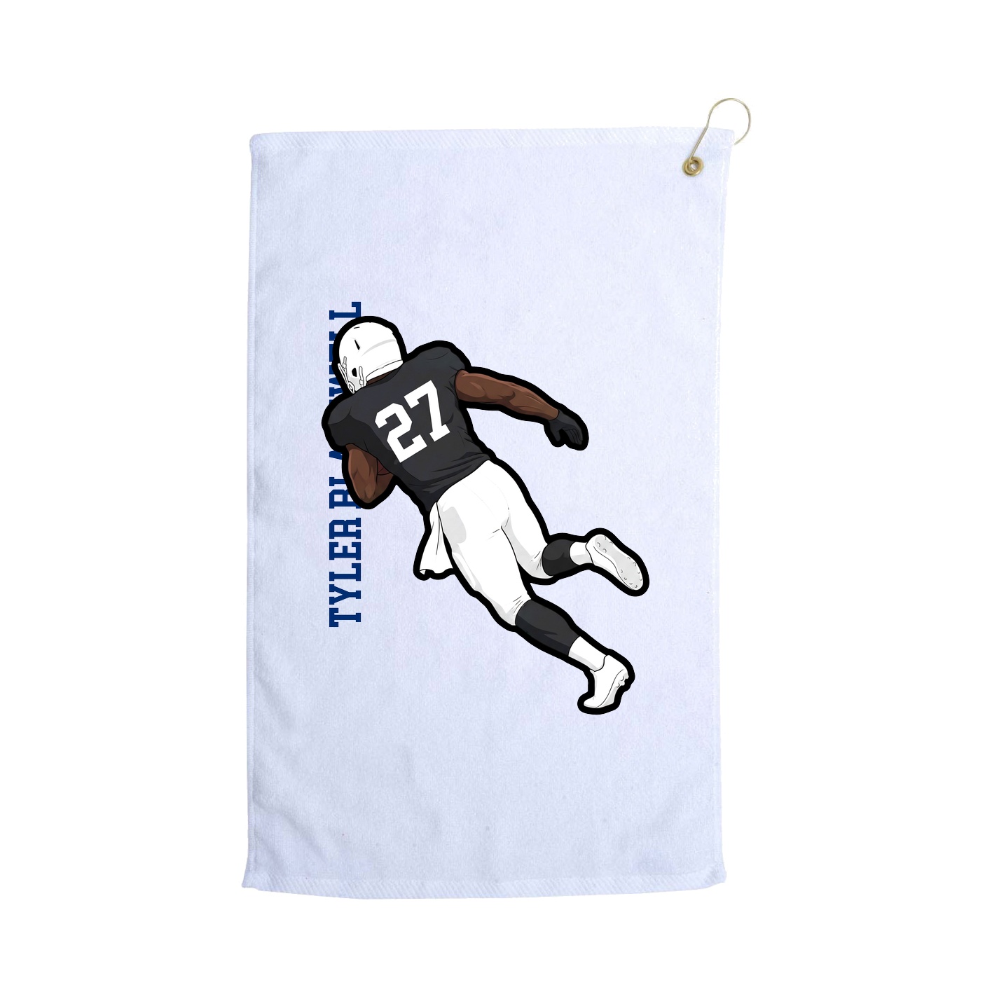 Golf Towel — Name Vertical in White