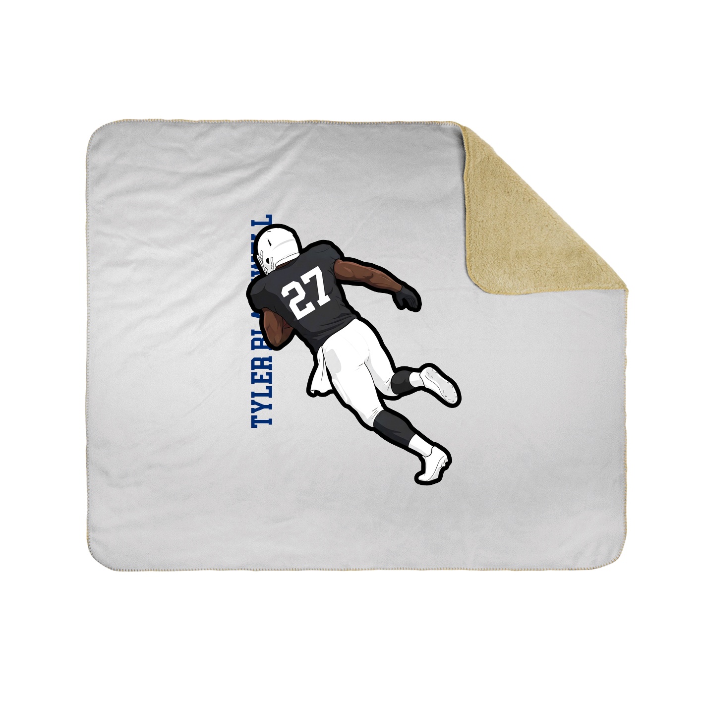 Throw Blanket — Name Vertical in White