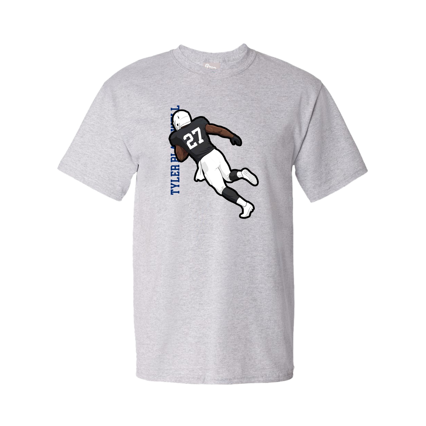 Tee — Name Vertical in Grey