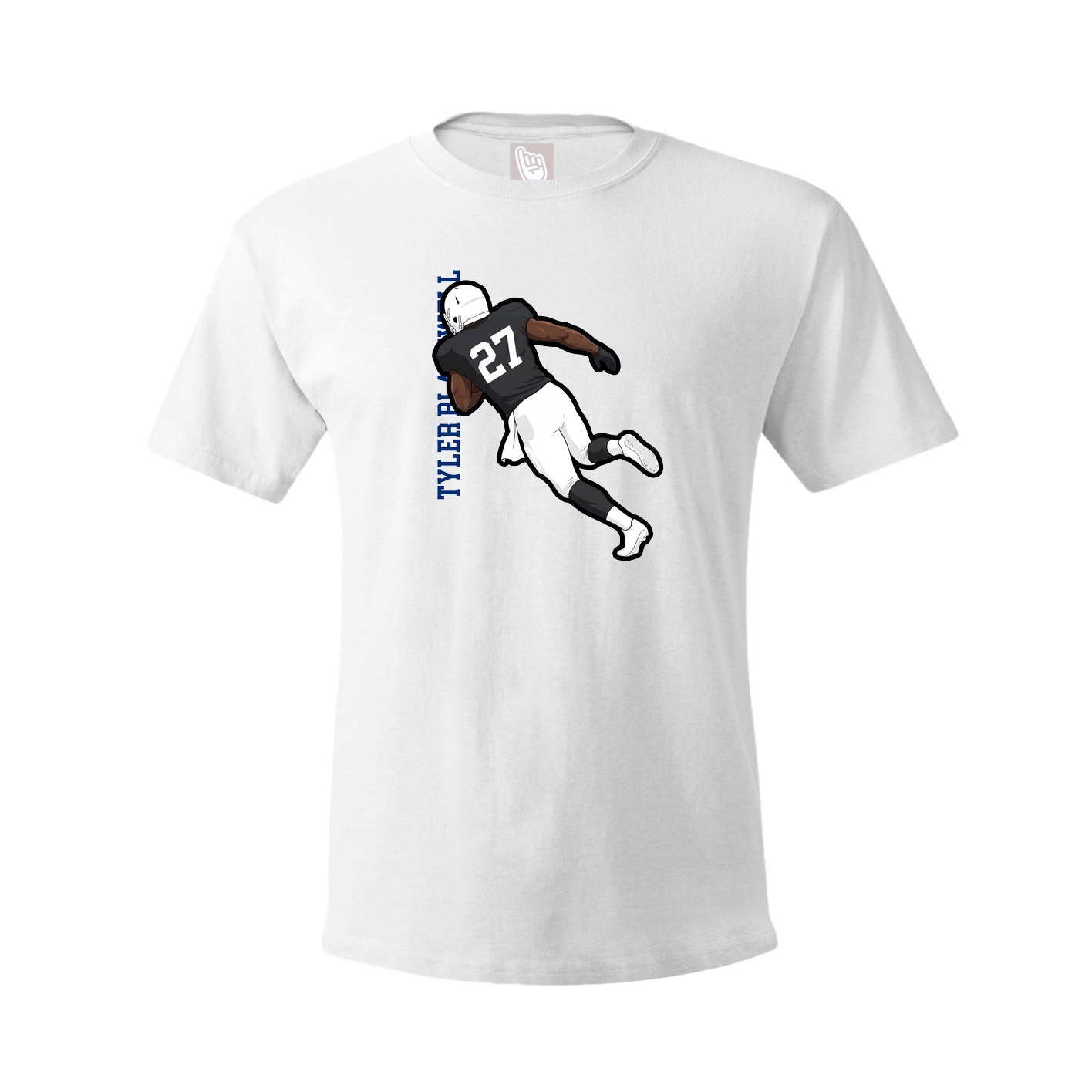 Youth Tee — Name Vertical in White