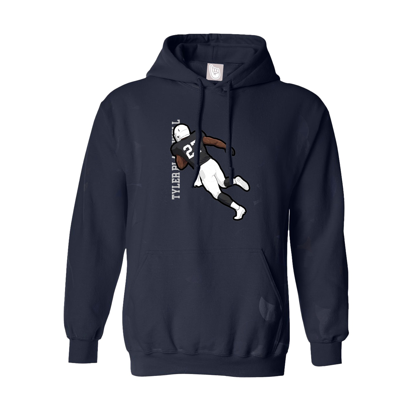 Hoodie — Name Vertical in Navy