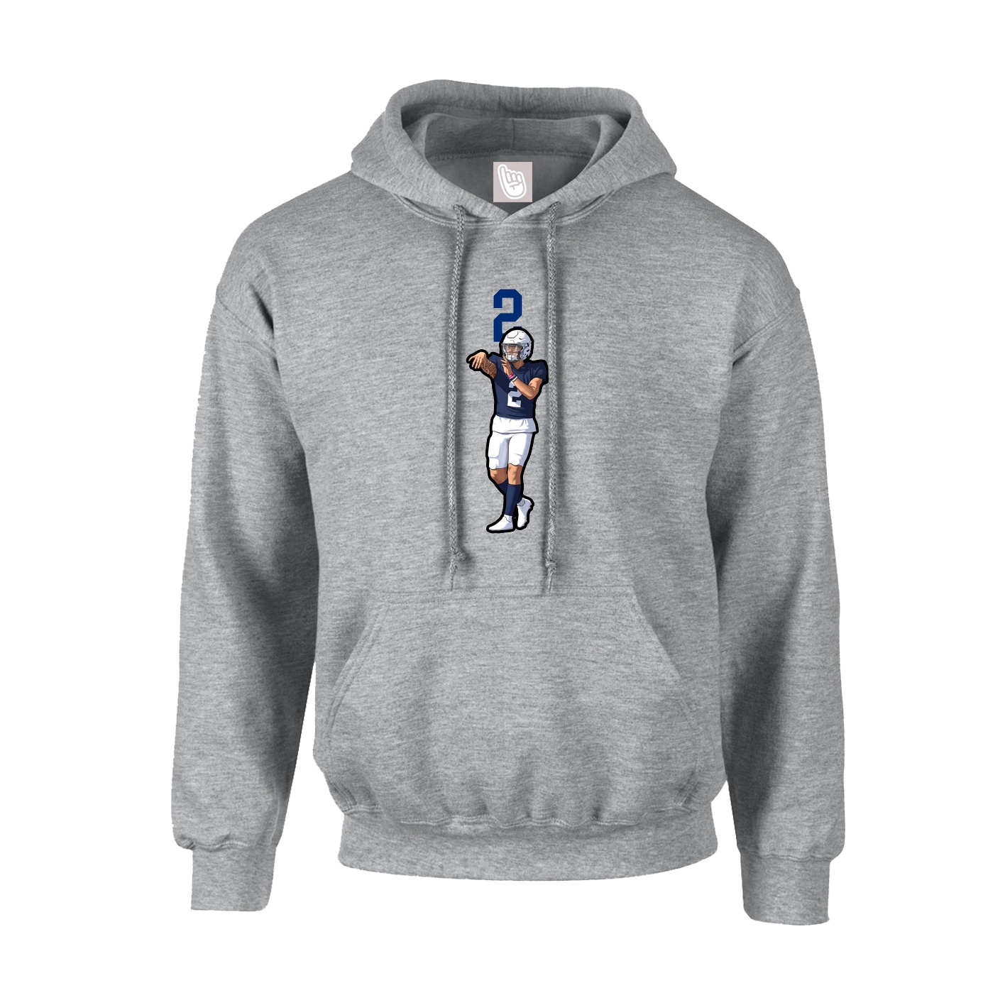 Hoodie — Number Top in Grey