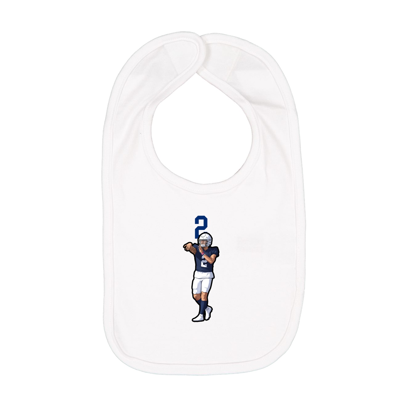 Infant Bib — Number Top in White