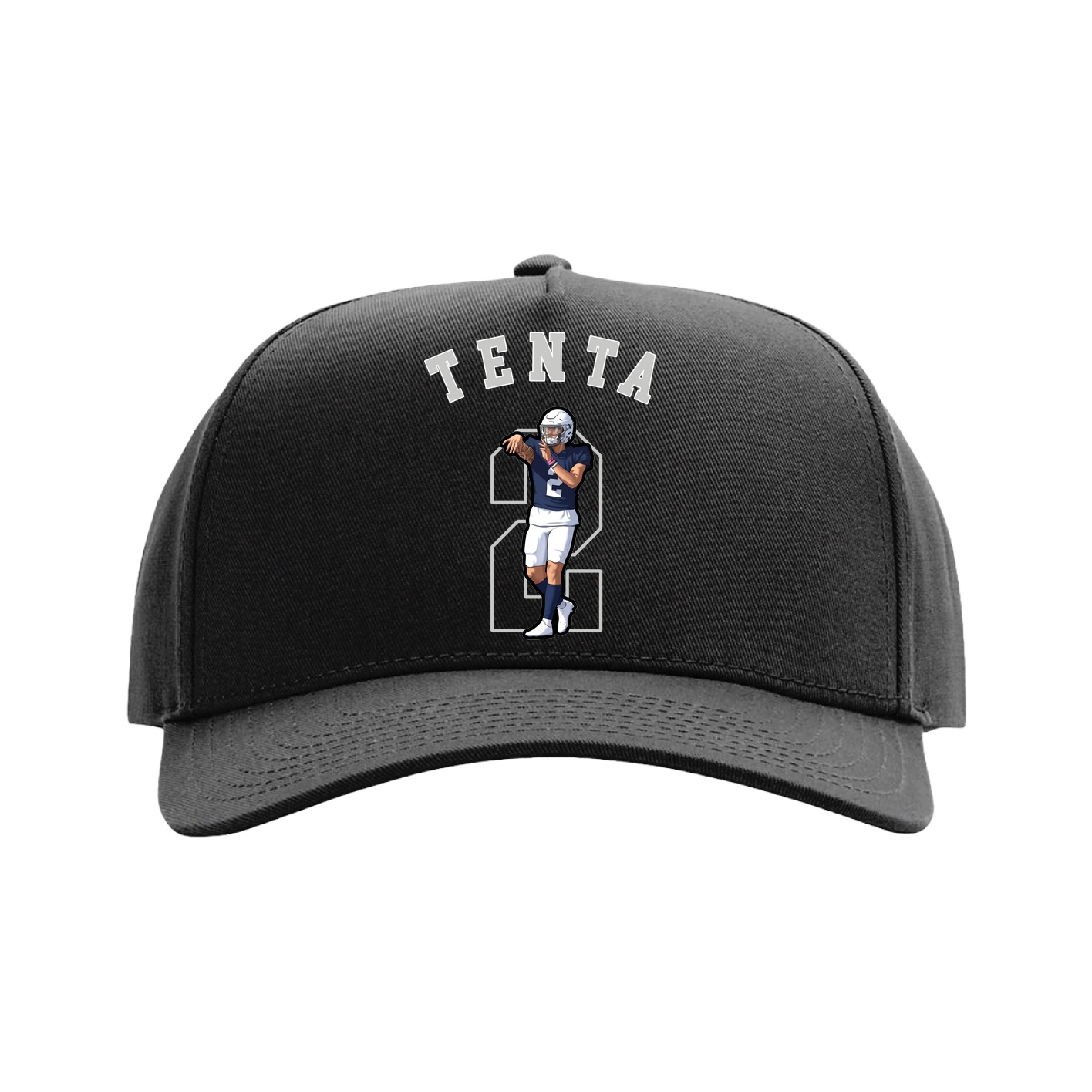 Full Fabric Five-Panel Champ Cap — Shirsey Arch in Black
