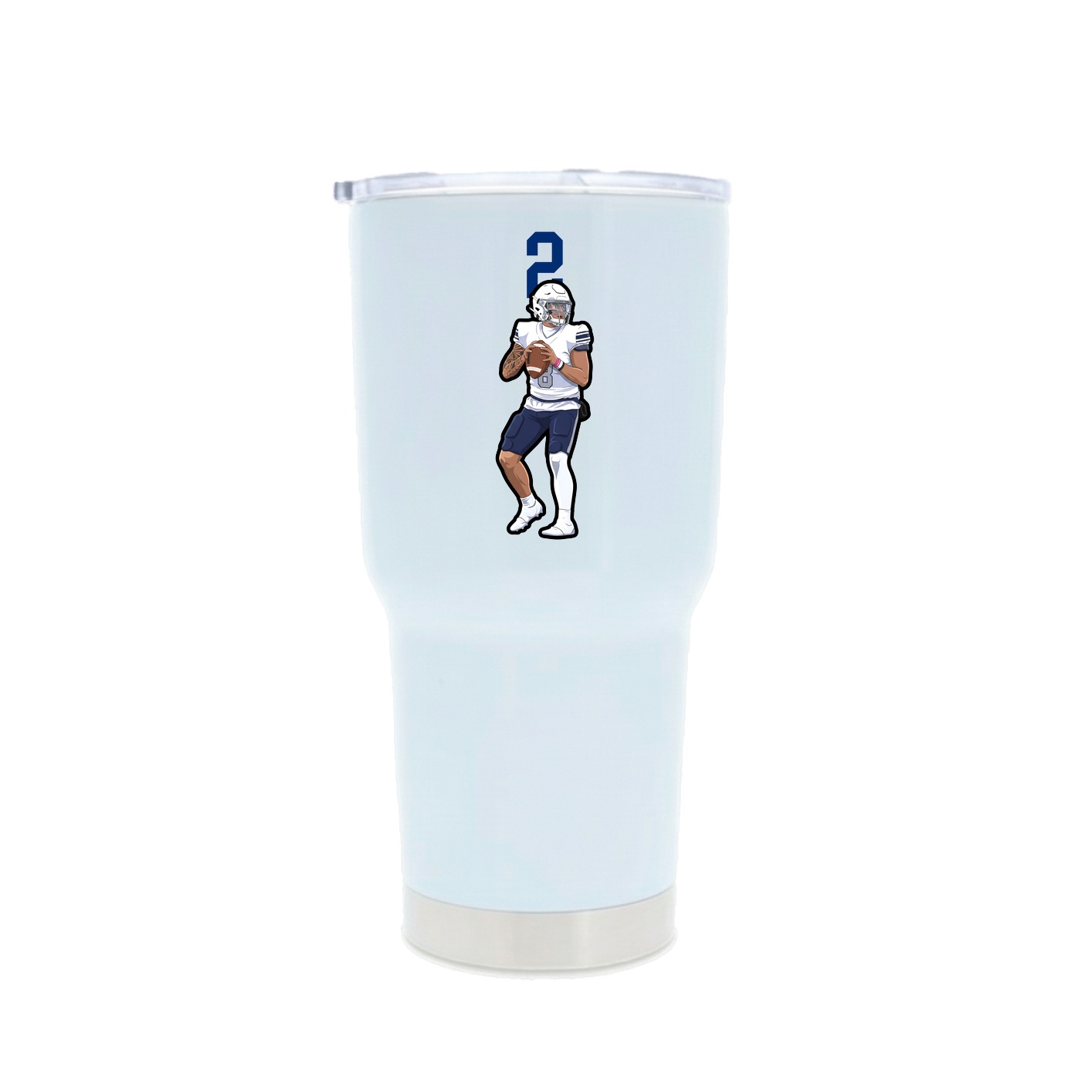 30oz Stainless Steel Tumbler — Number Top in White