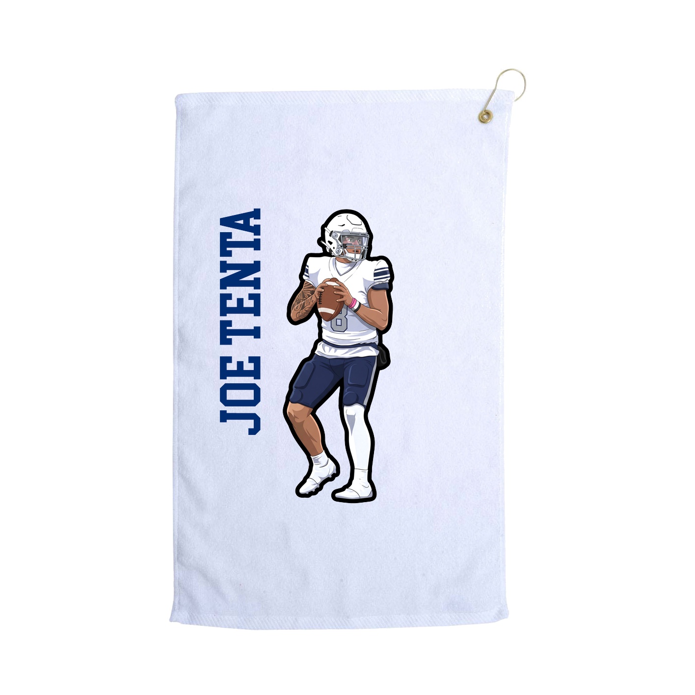 Golf Towel — Name Vertical in White
