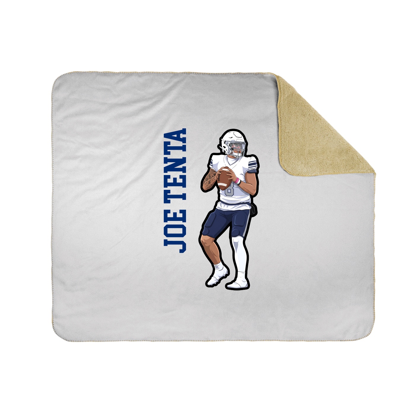 Throw Blanket — Name Vertical in White