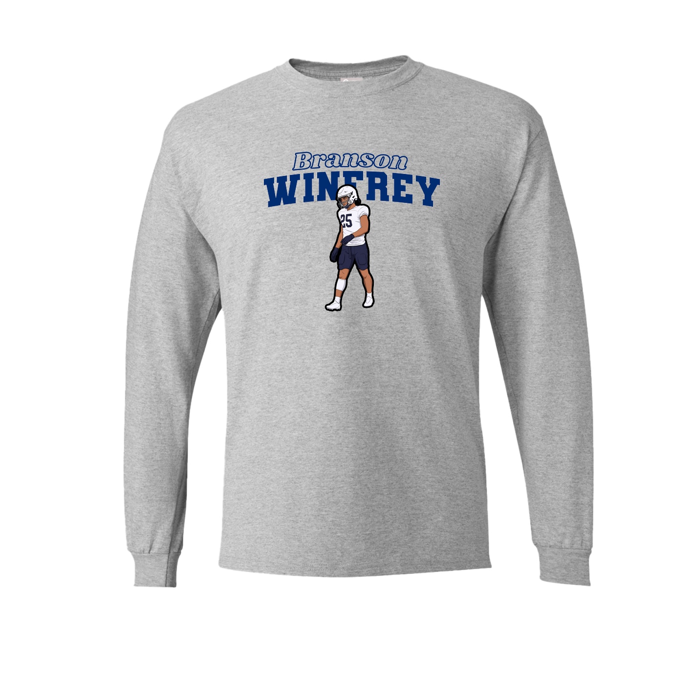 Long Sleeve Tee — Name Arch in Grey