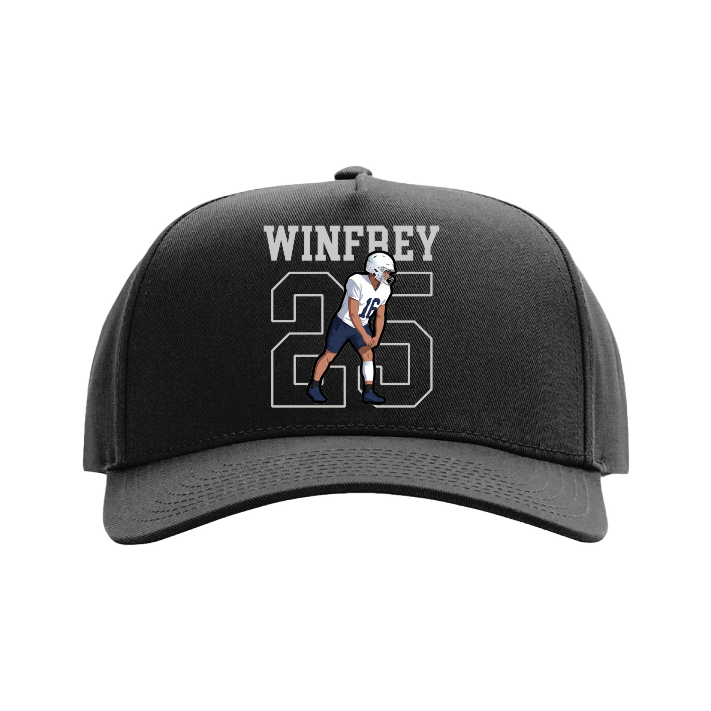 Full Fabric Five-Panel Champ Cap — Shirsey in Black