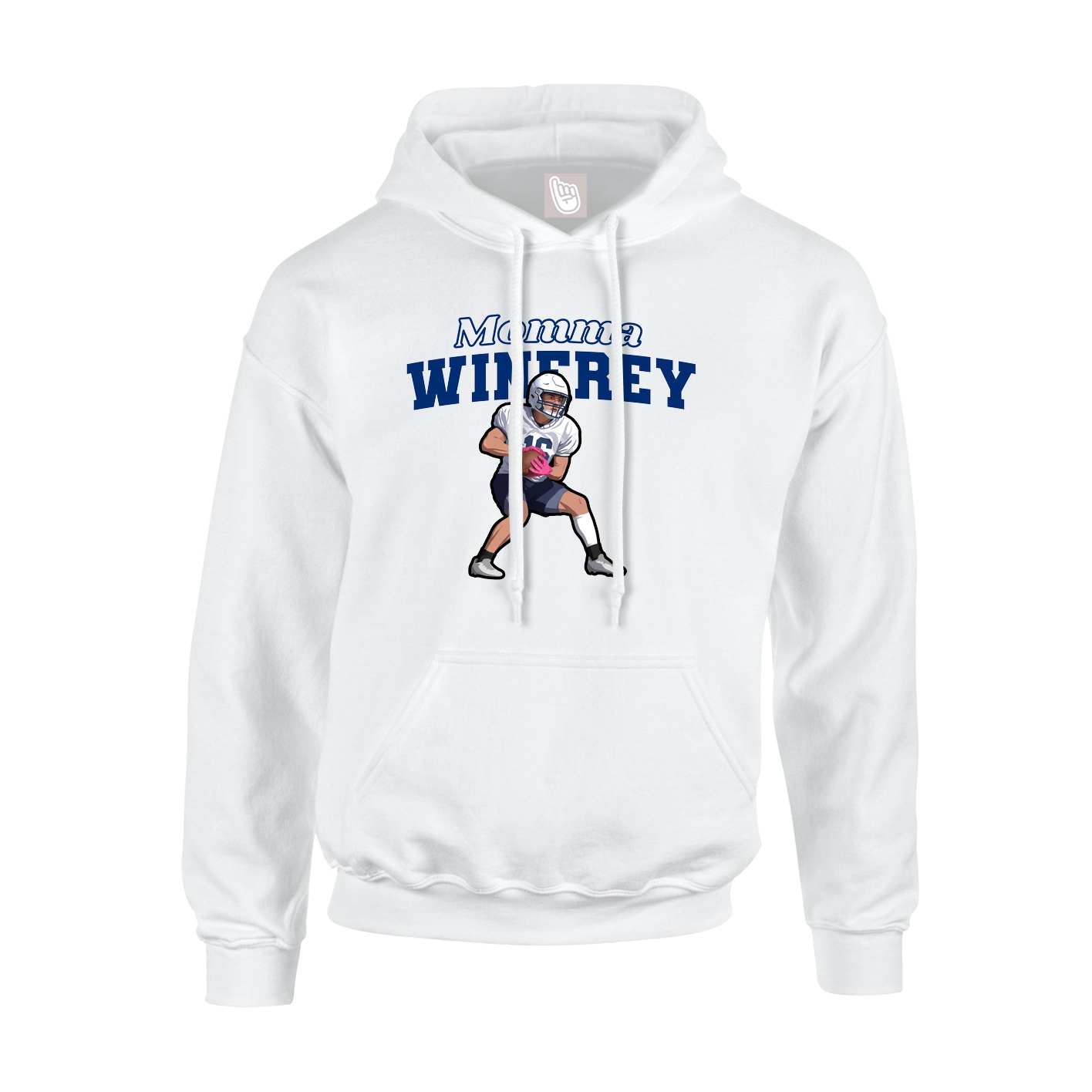 Youth Hoodie — Mothers Day Block in White
