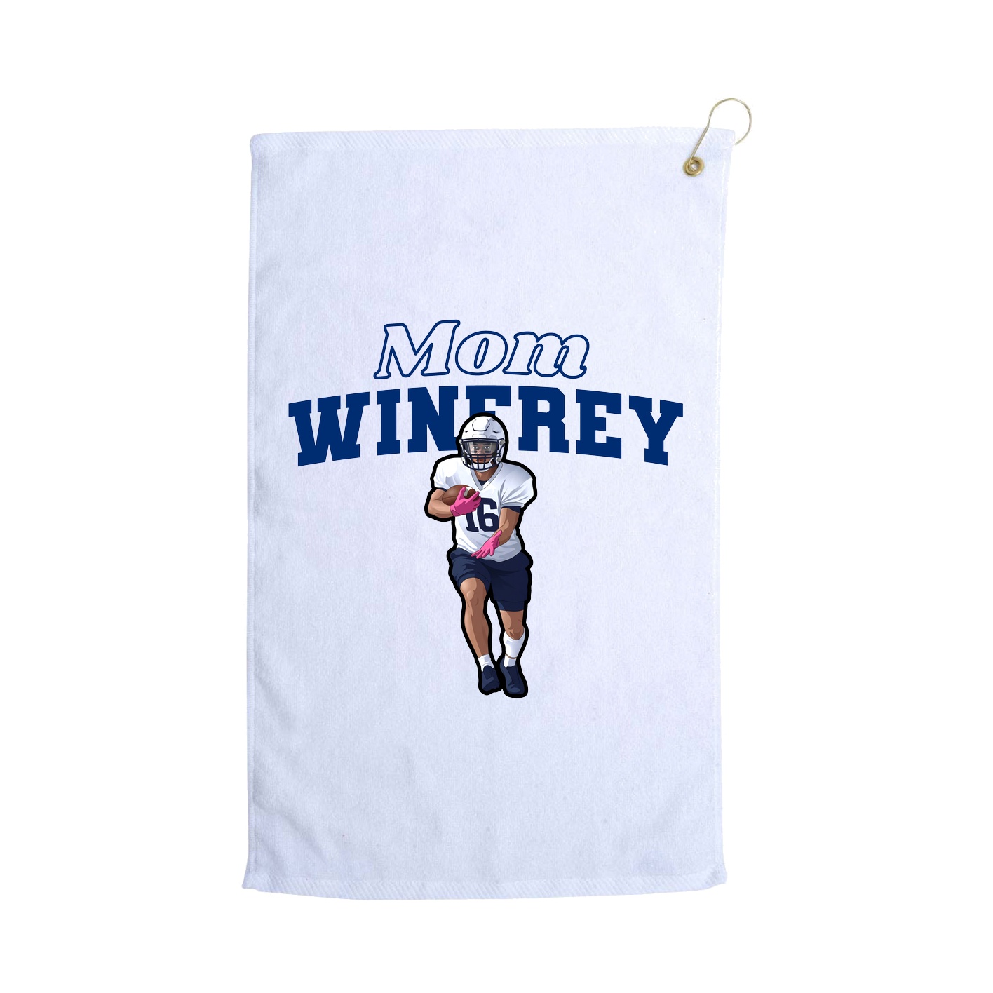 Golf Towel — Mothers Day Block in White