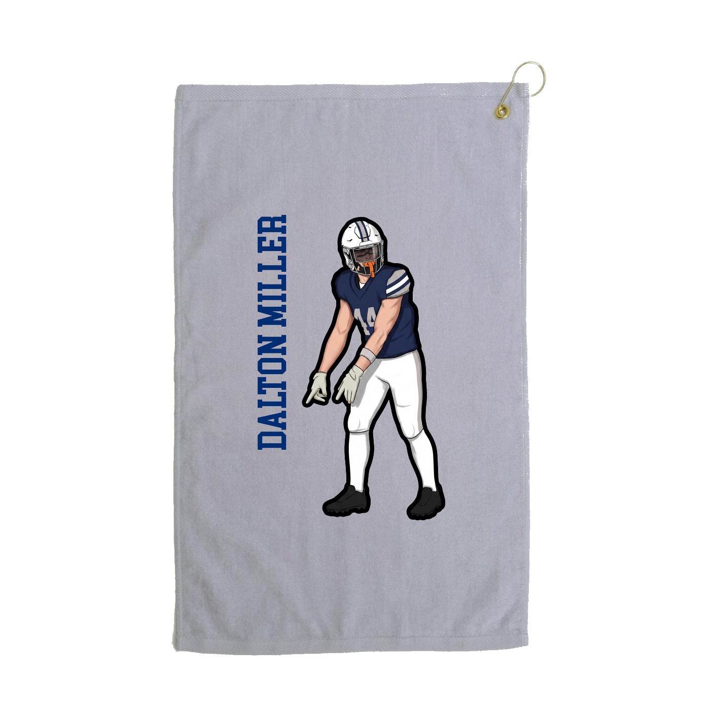 Golf Towel — Name Vertical in Grey