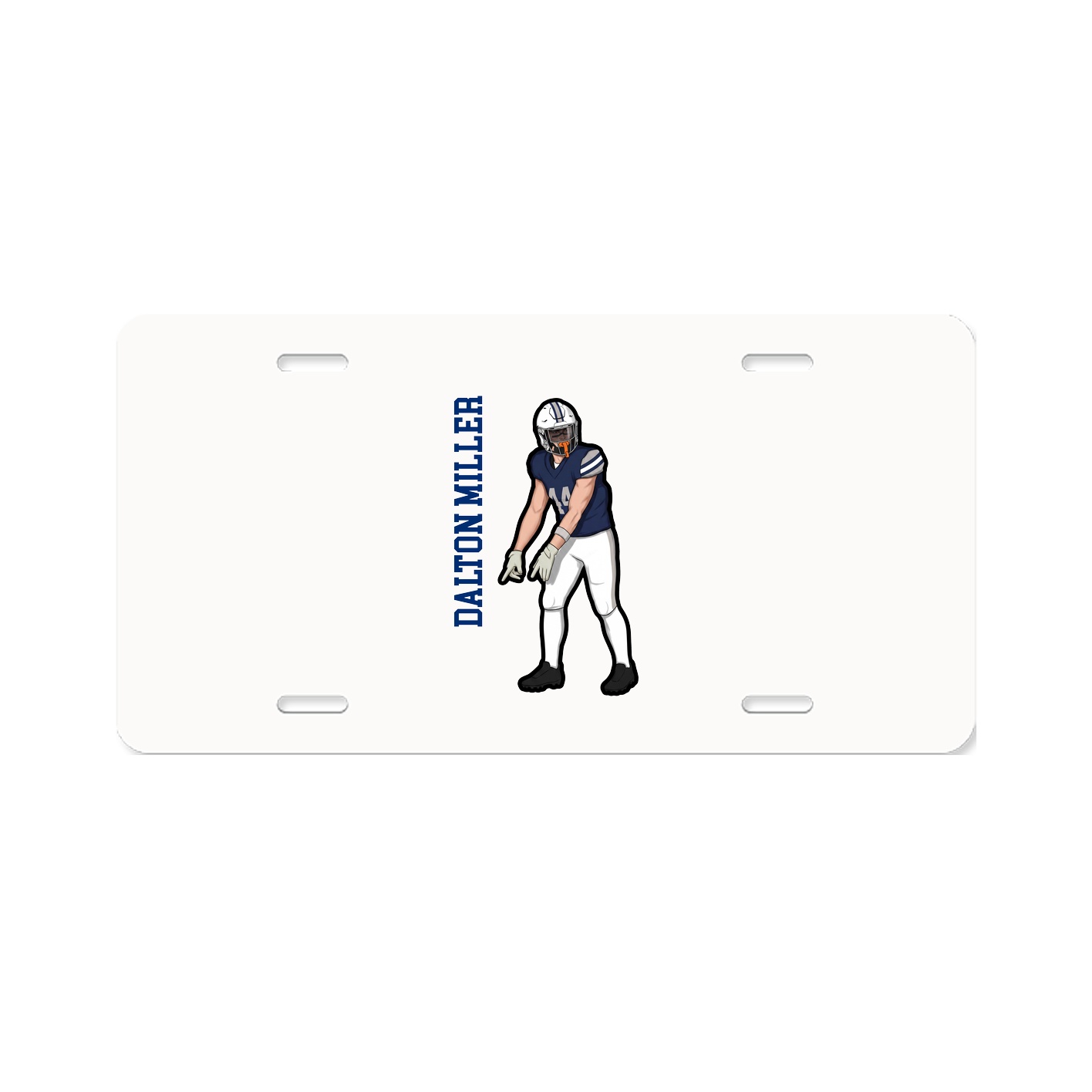 License Plate — Name Vertical in Classic