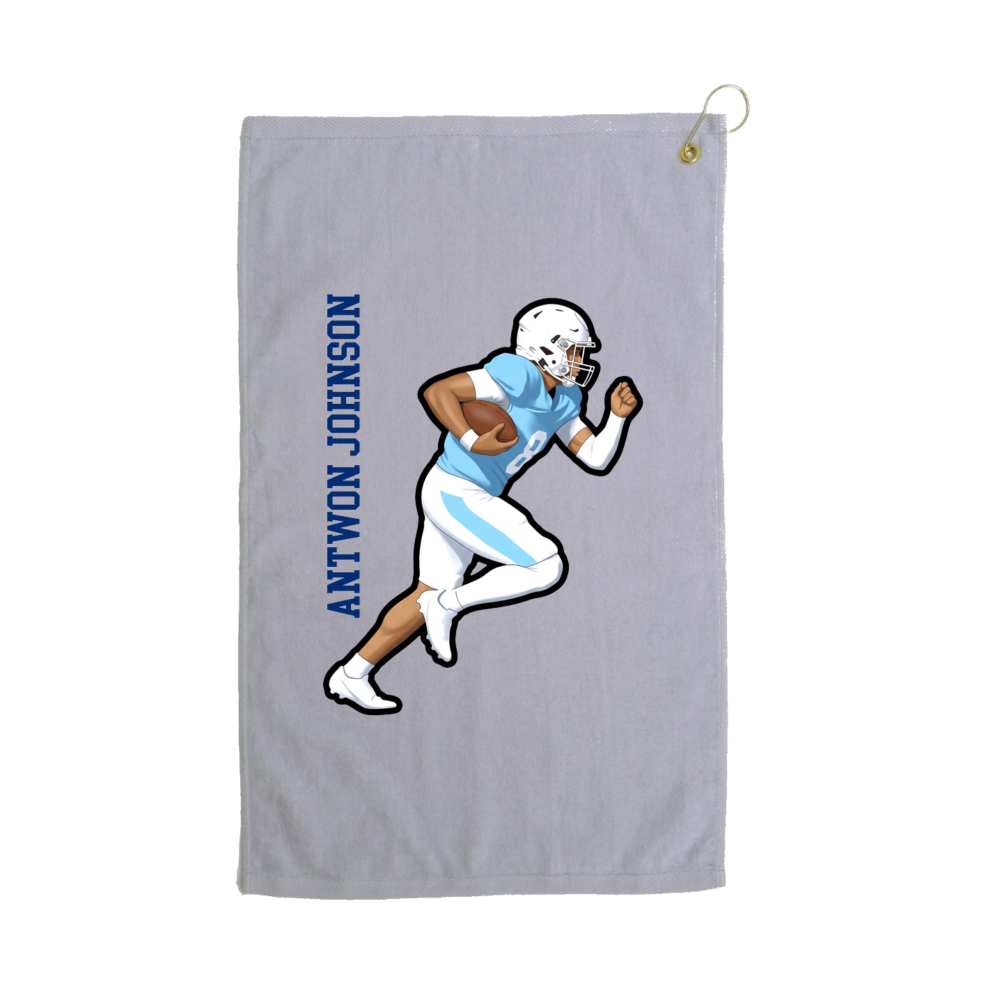 Golf Towel — Name Vertical in Grey