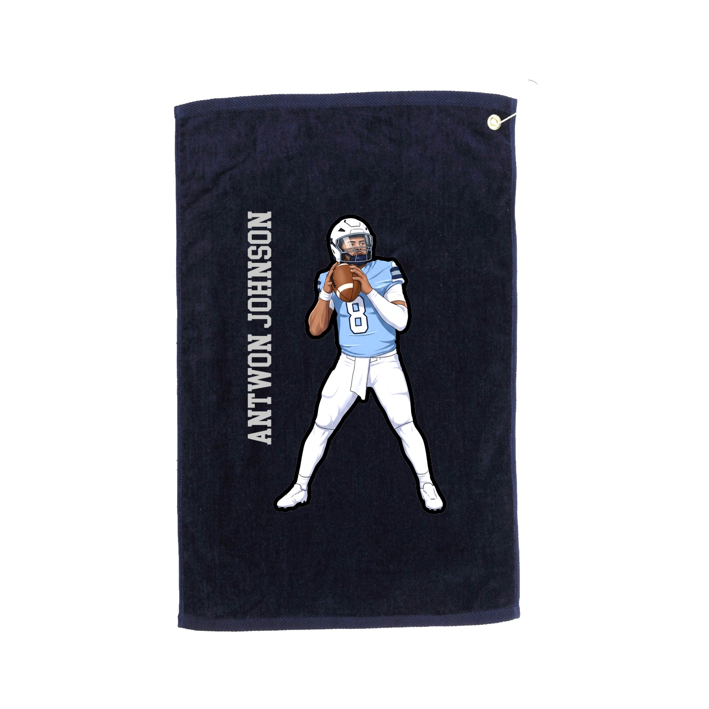 Golf Towel — Name Vertical in Navy