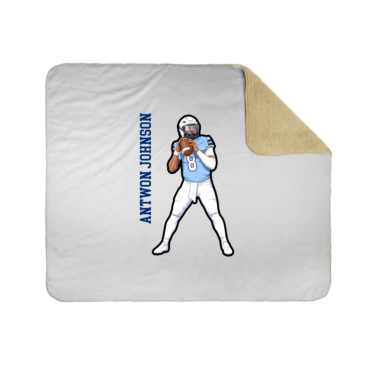 Throw Blanket — Name Vertical in White