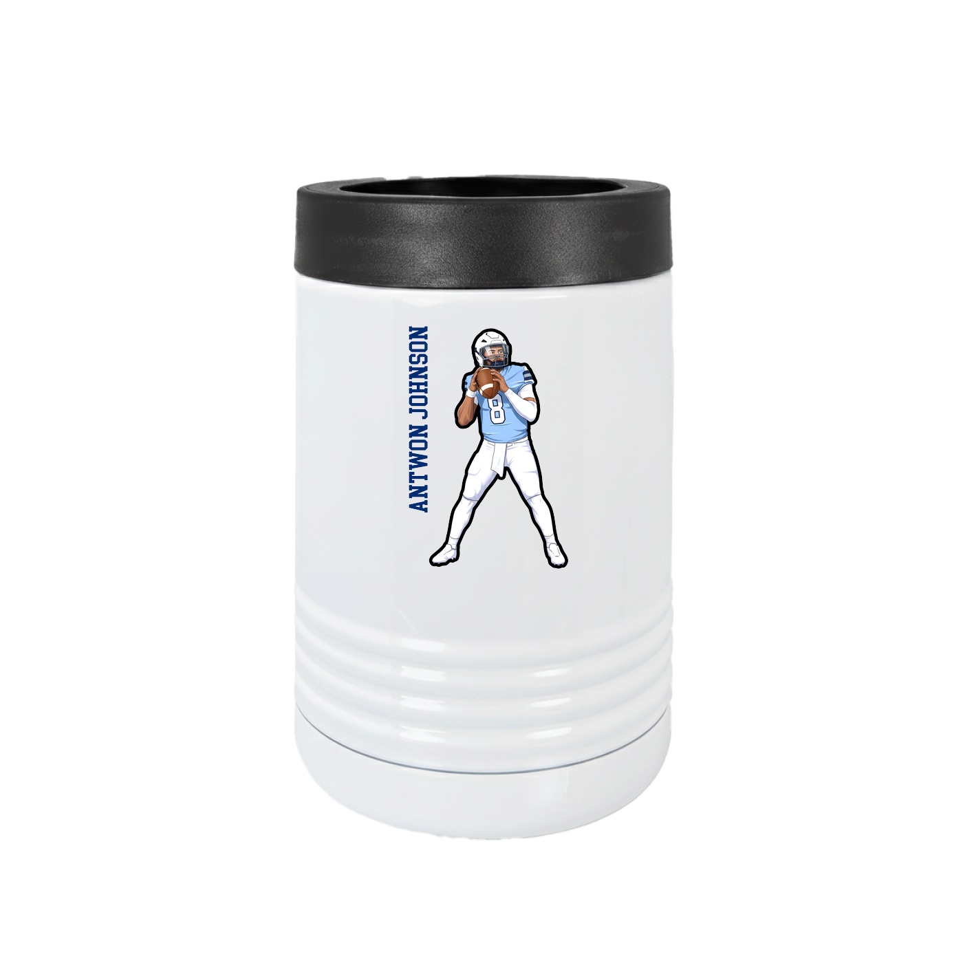 Beverage Holder — Name Vertical in White