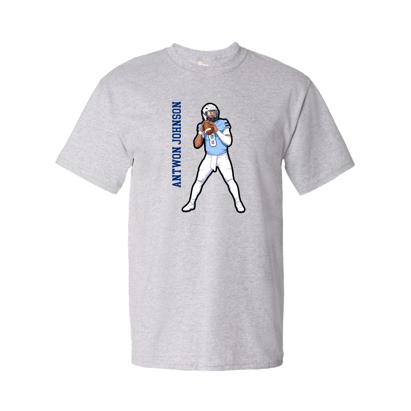 Tee — Name Vertical in Grey