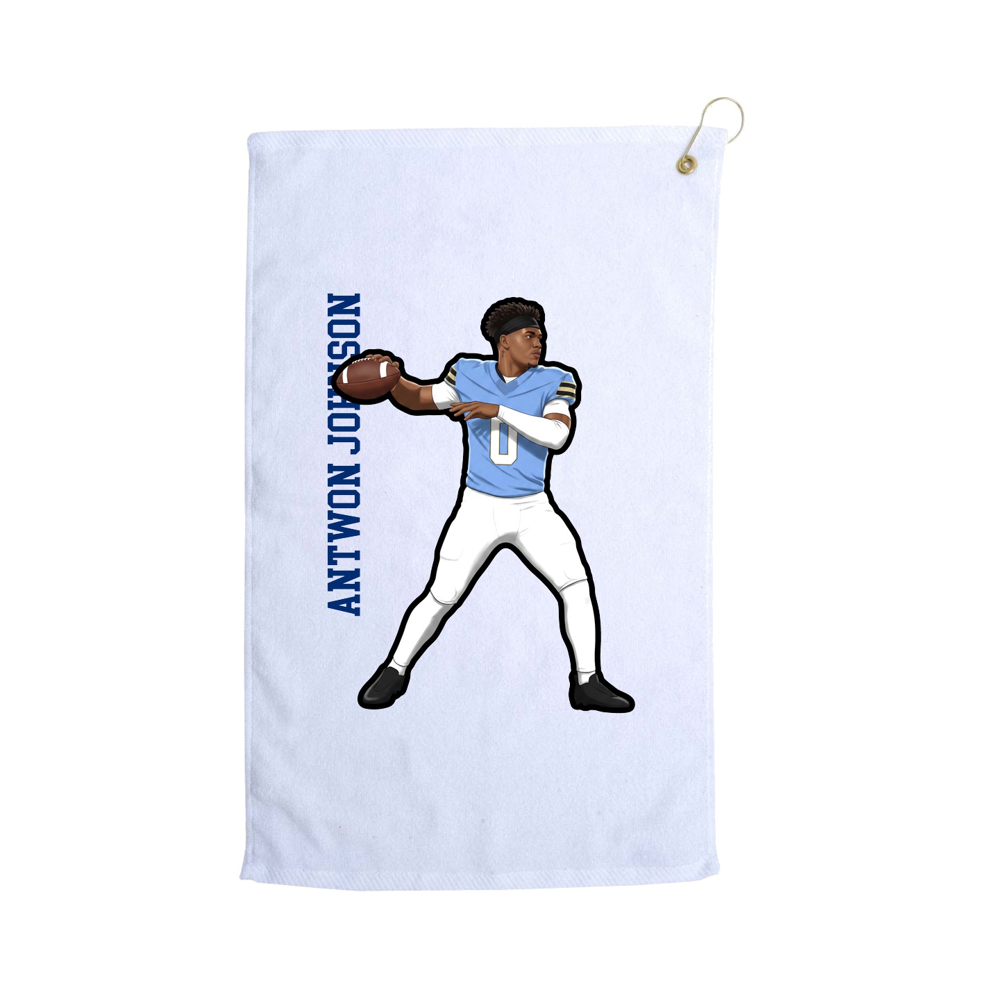 Golf Towel — Name Vertical in White