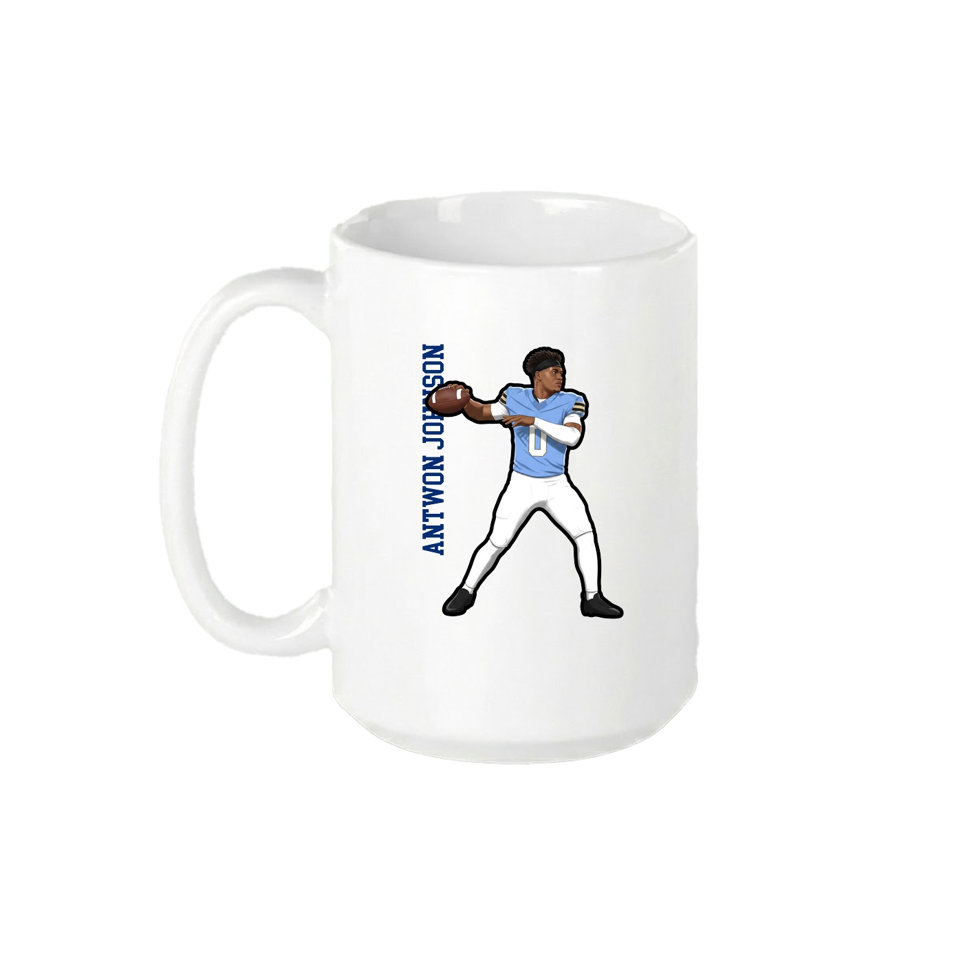 15oz Coffee Mug — Name Vertical in White