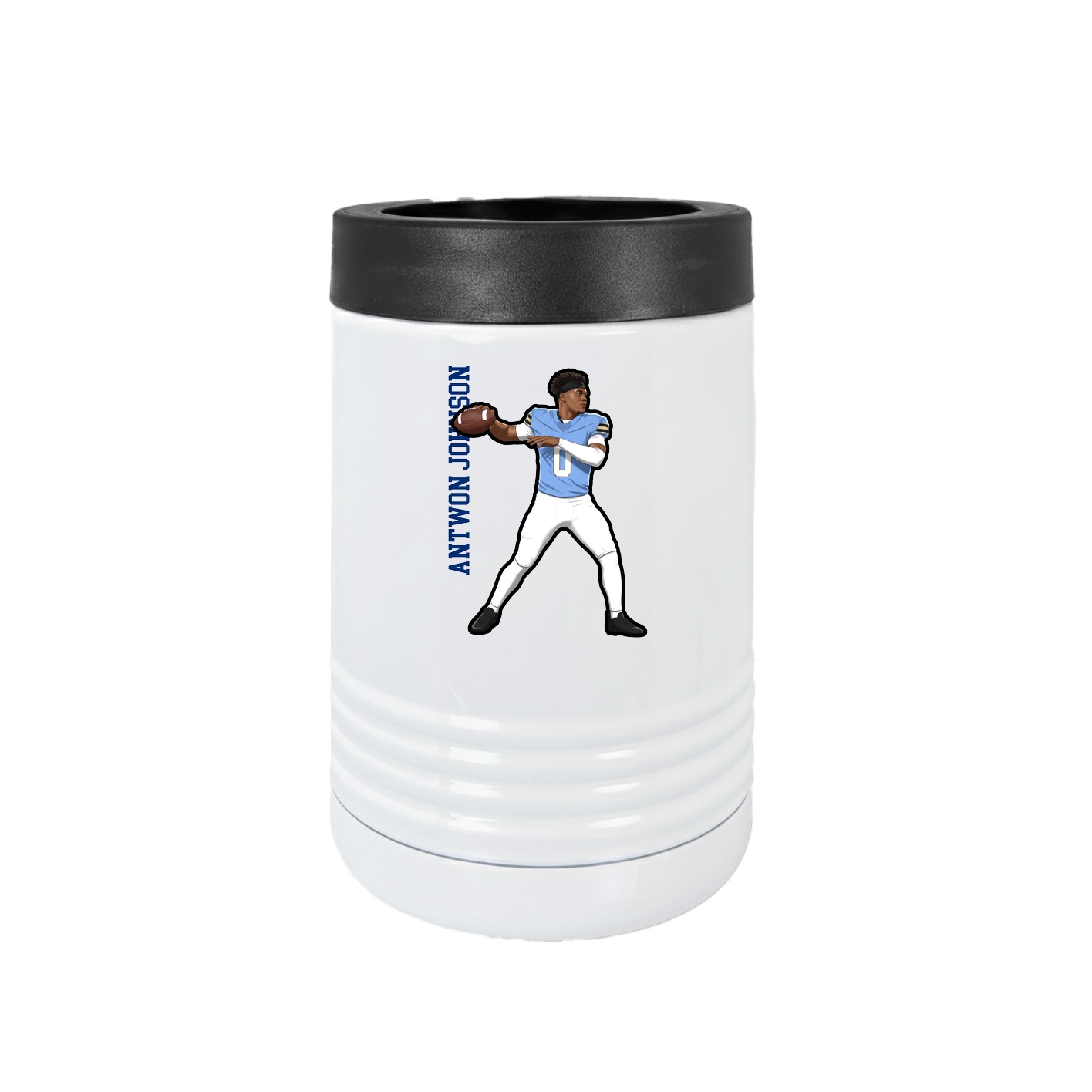 Beverage Holder — Name Vertical in White