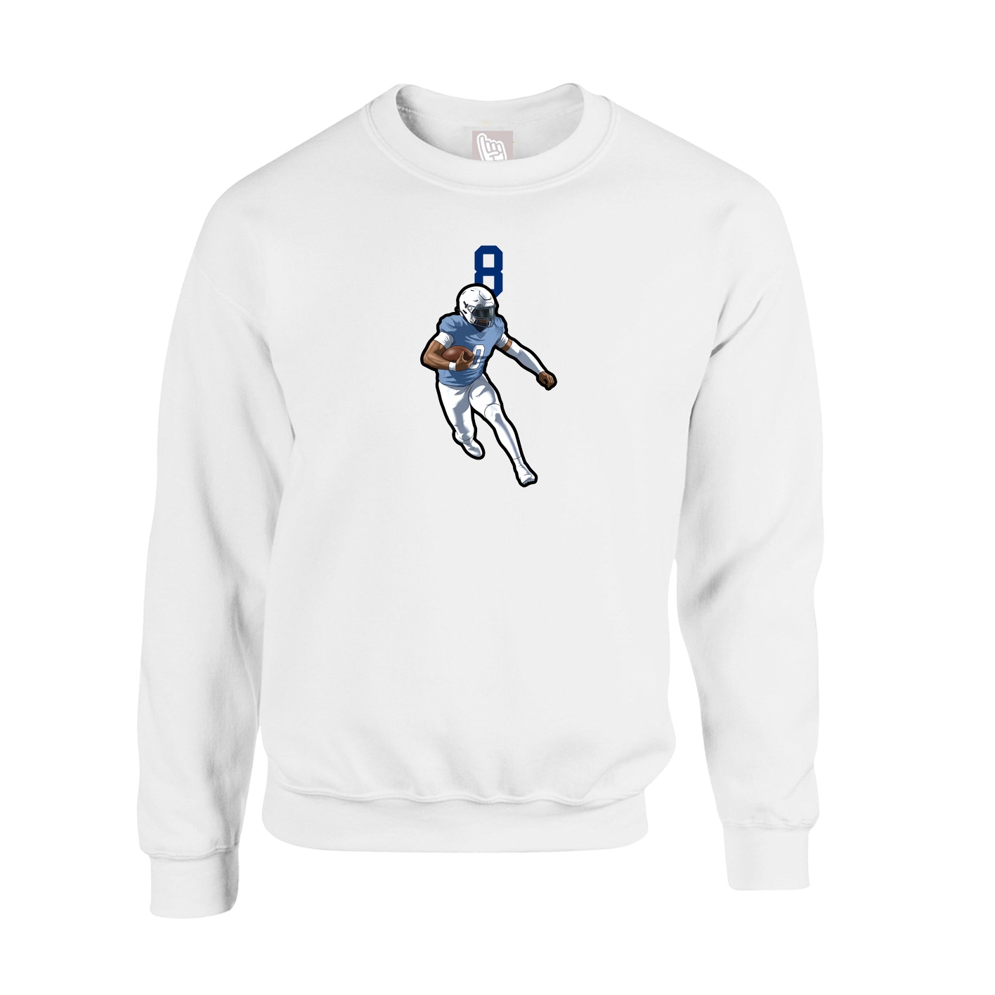 Fleece Crew — Number Top in White