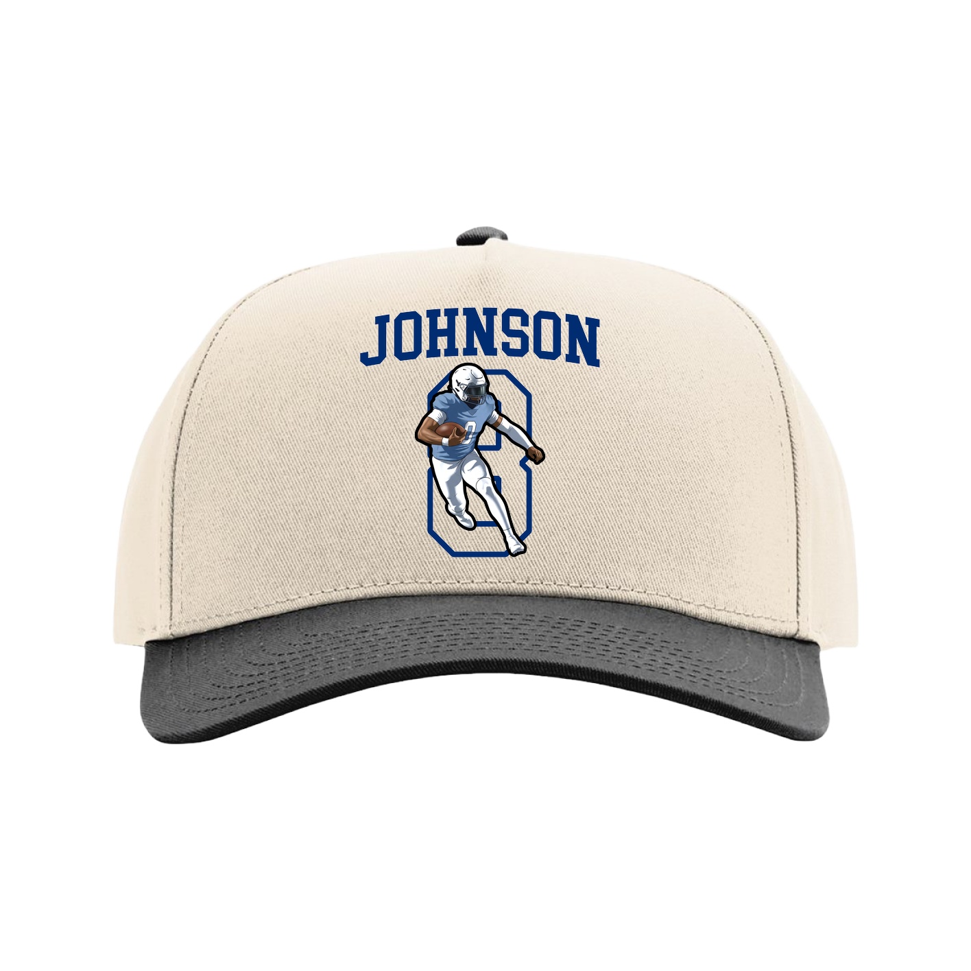 Full Fabric Five-Panel Champ Cap — Shirsey in Cream/Black