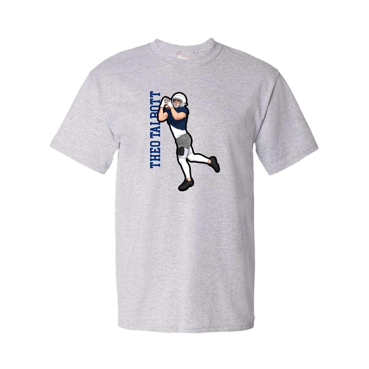 Youth Tee — Name Vertical in Grey