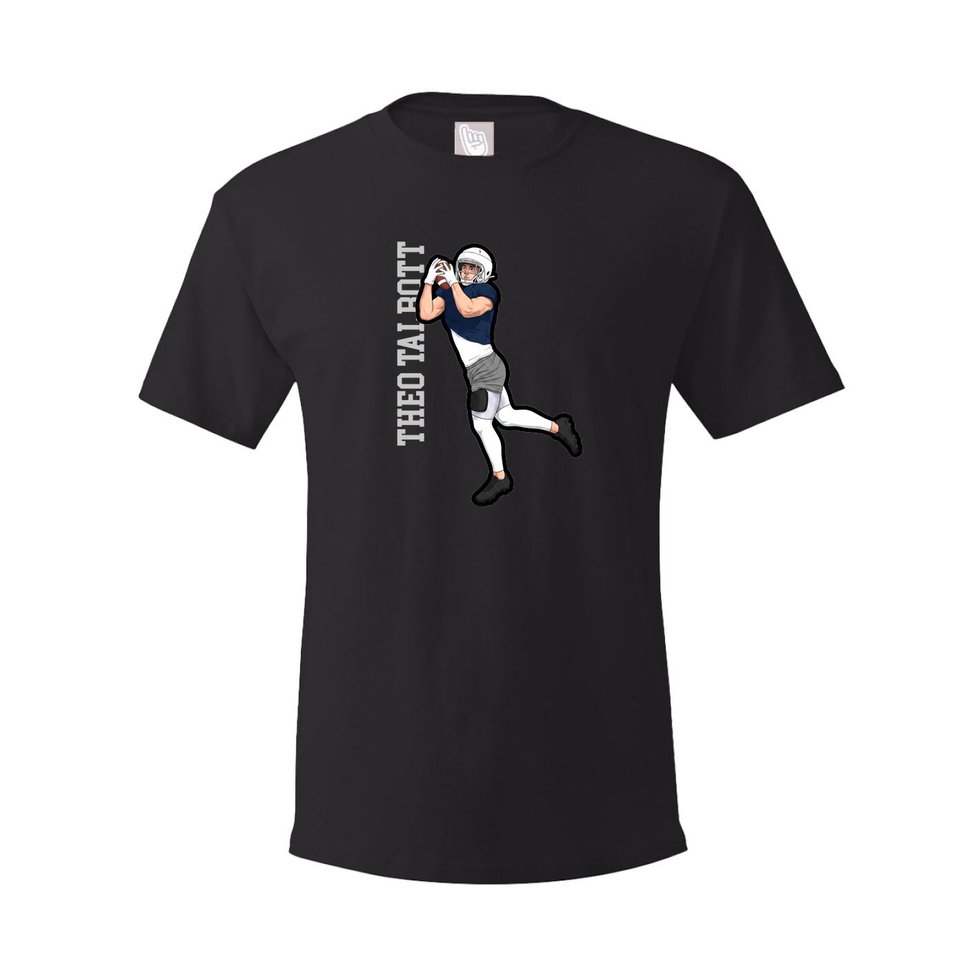 Youth Tee — Name Vertical in Black