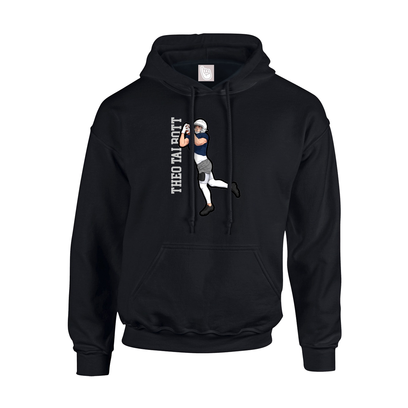 Youth Hoodie — Name Vertical in Black