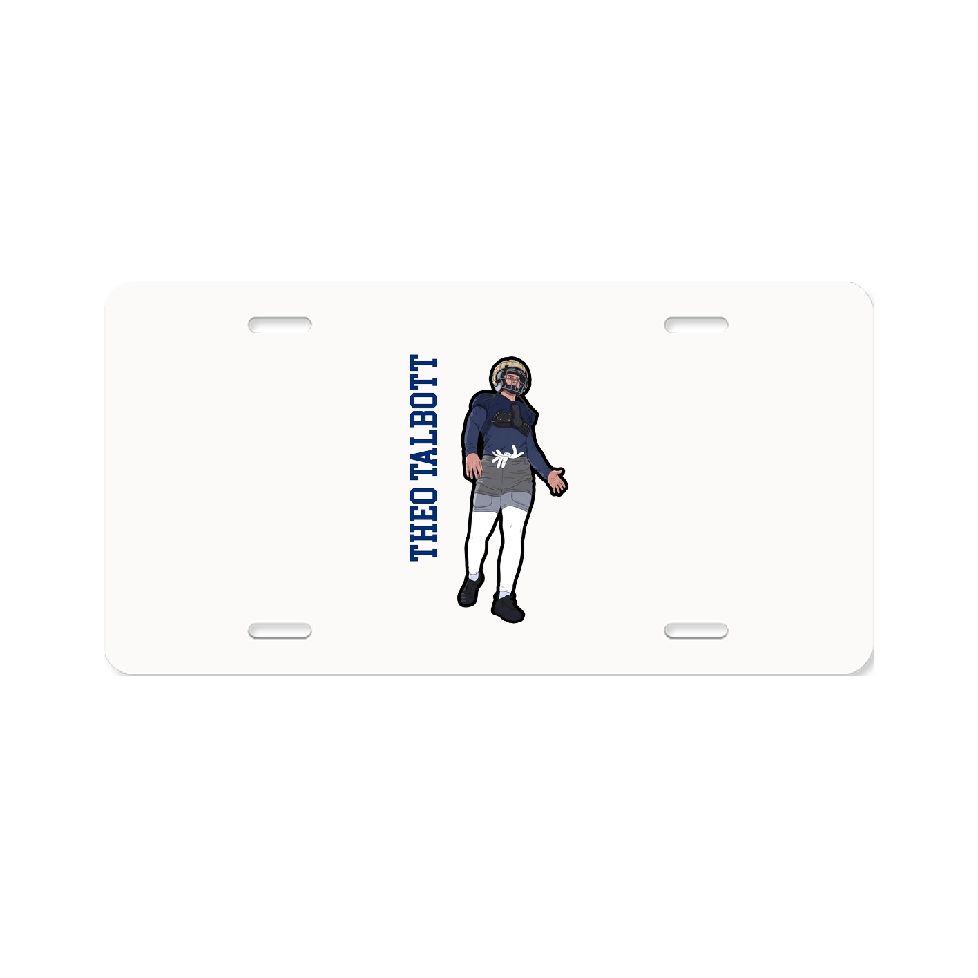License Plate — Name Vertical in Classic