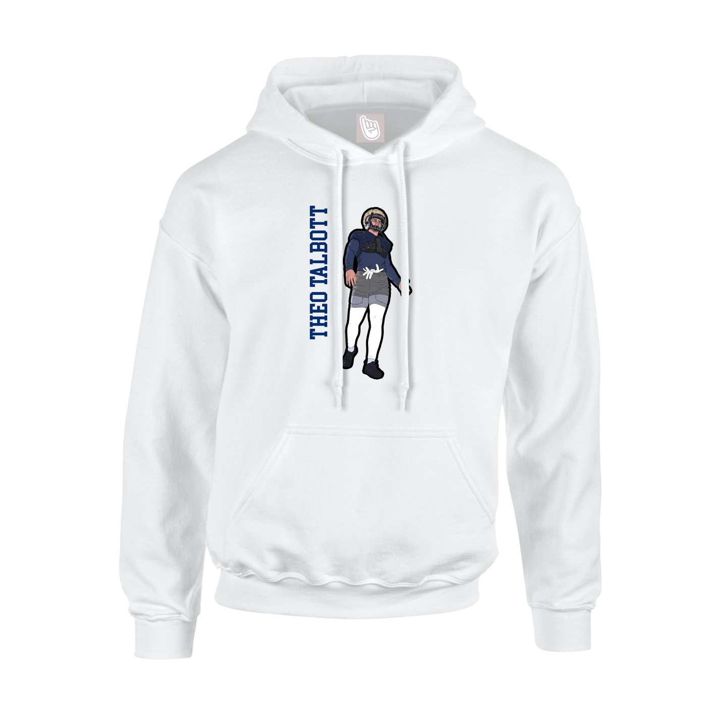 Youth Hoodie — Name Vertical in White