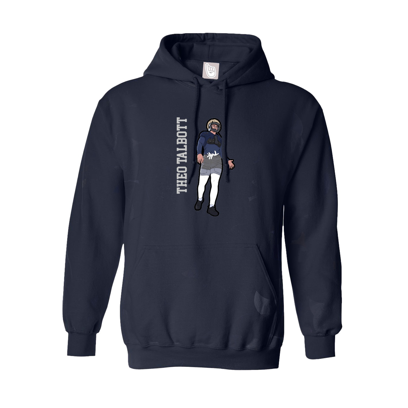 Youth Hoodie — Name Vertical in Navy