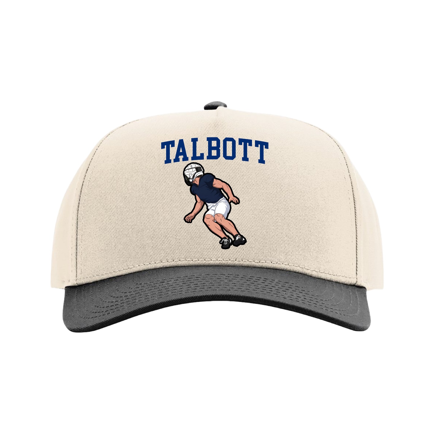 Full Fabric Five-Panel Champ Cap — Shirsey in Cream/Black