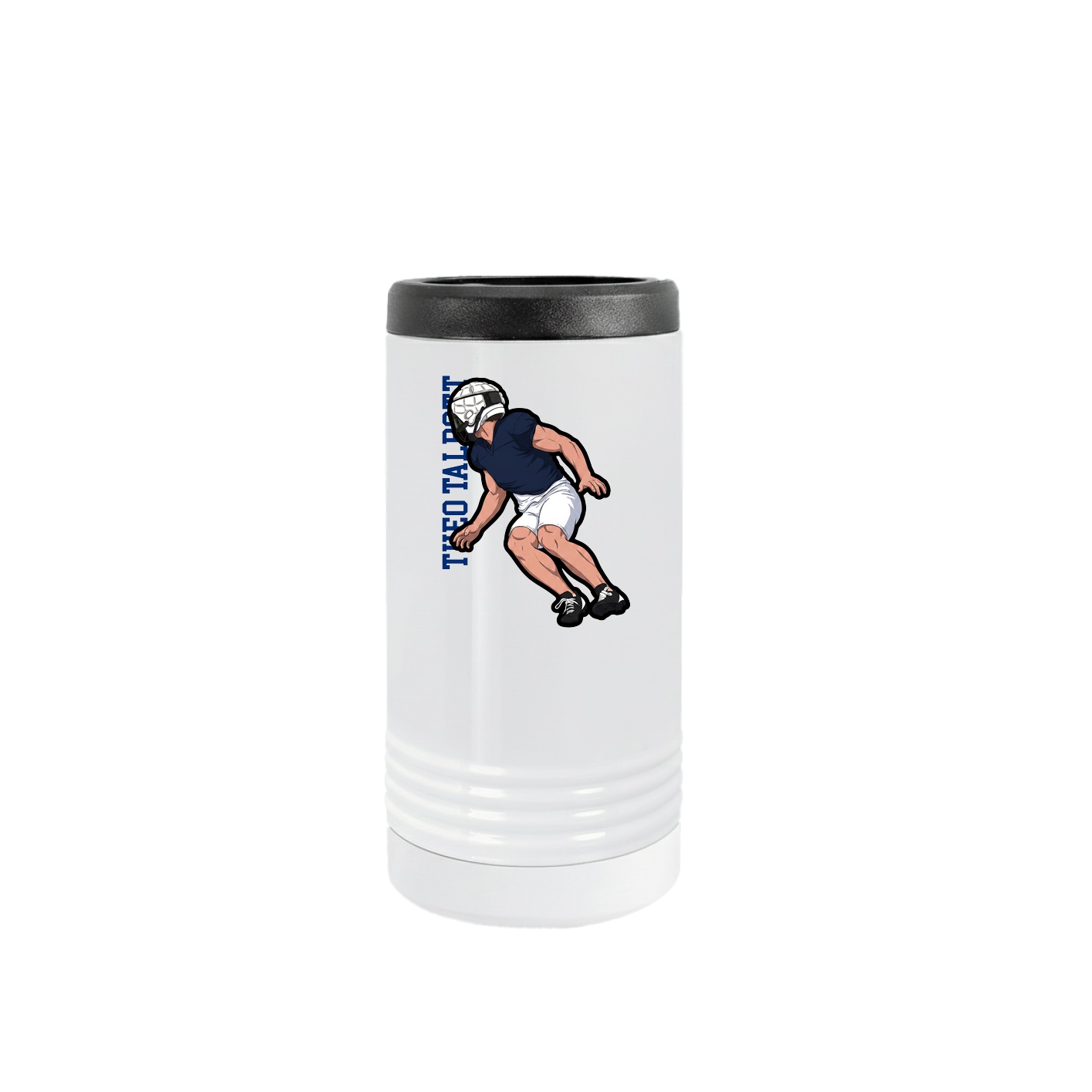 Slim Beverage Holder — Name Vertical in White