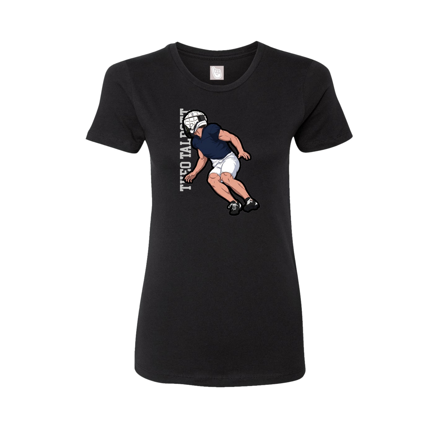 Womens Tee — Name Vertical in Black