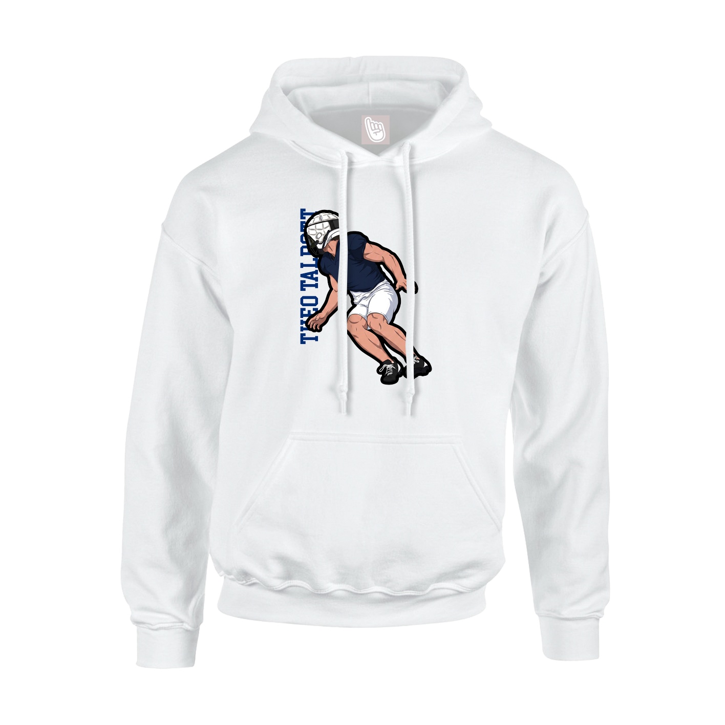 Youth Hoodie — Name Vertical in White