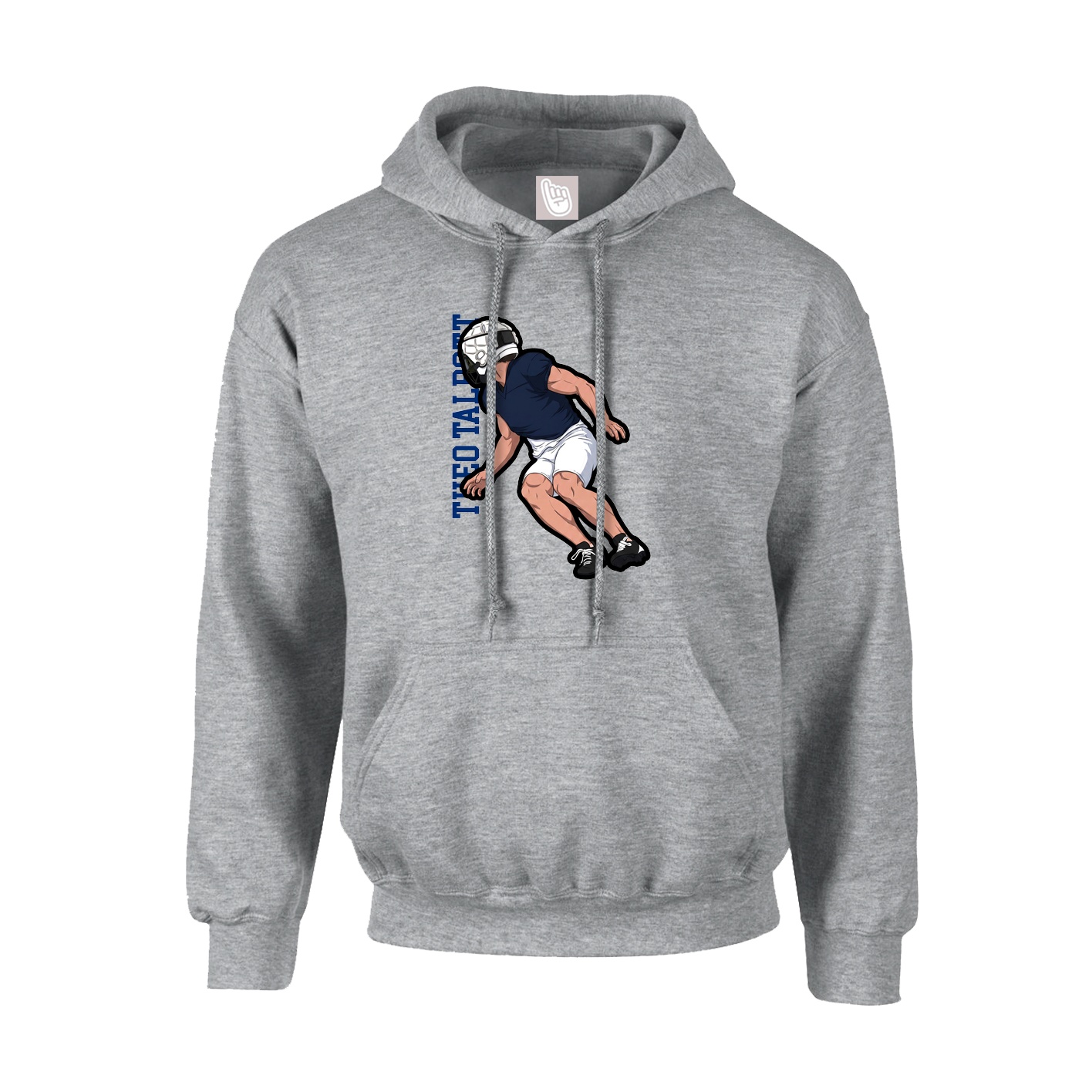 Youth Hoodie — Name Vertical in Grey